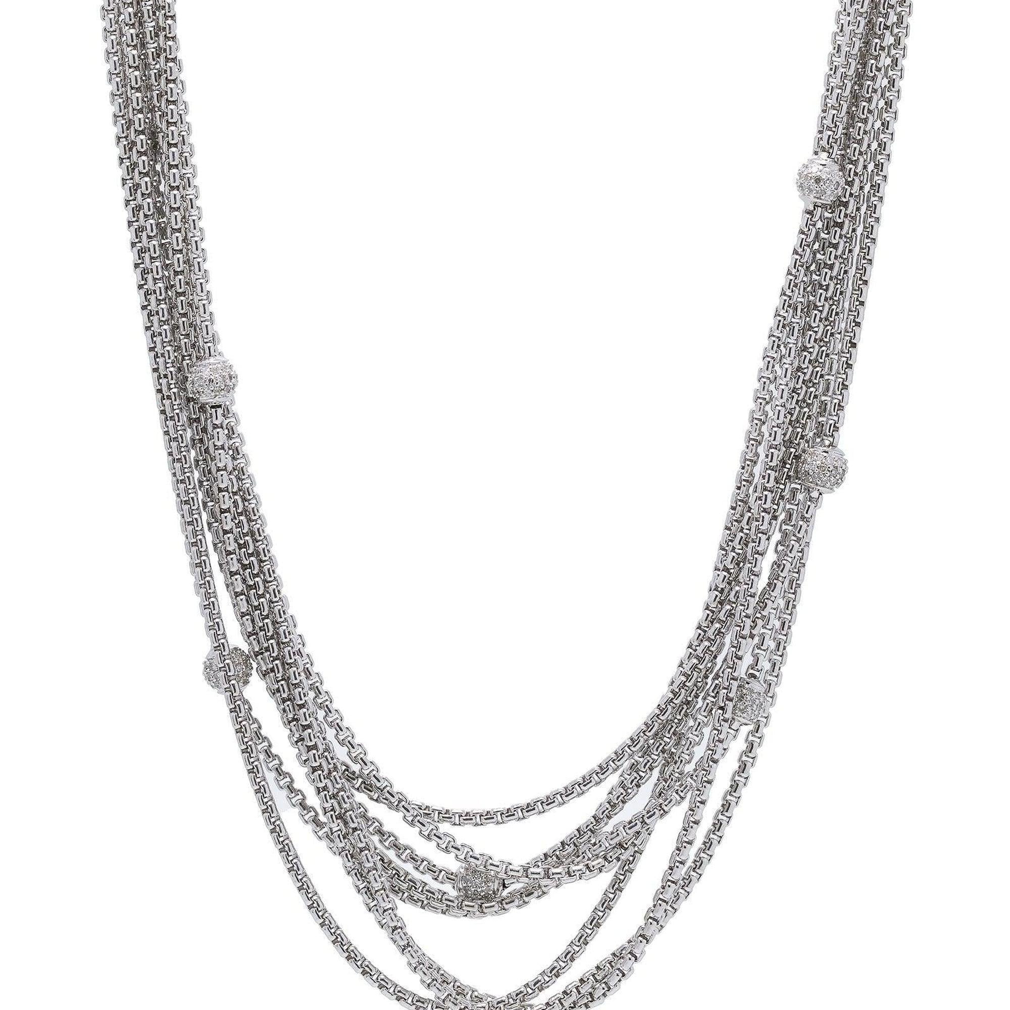 David Yurman Eight-Row Chain Necklace with Diamonds