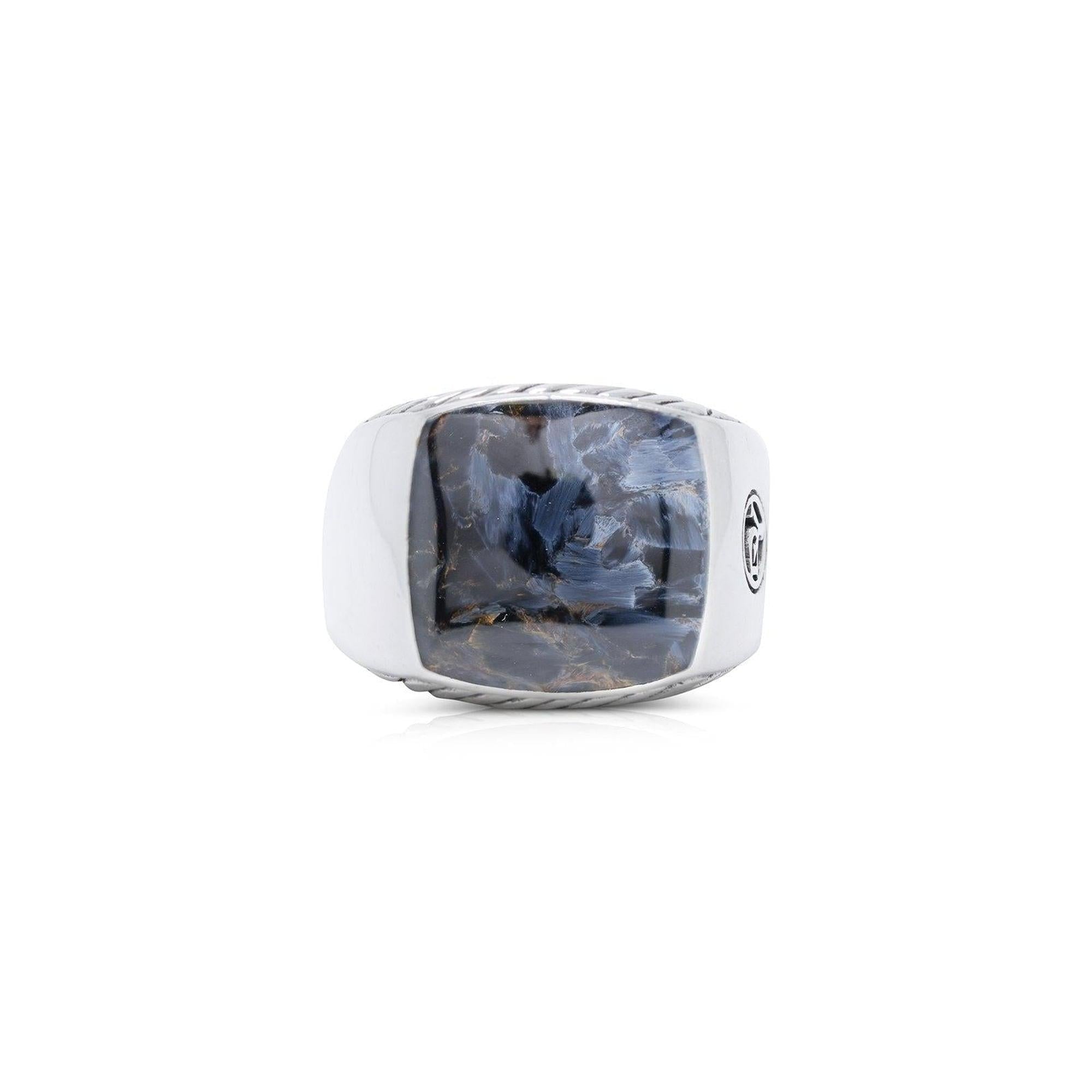 David Yurman Exotic Stone Signet Ring with Pietersite