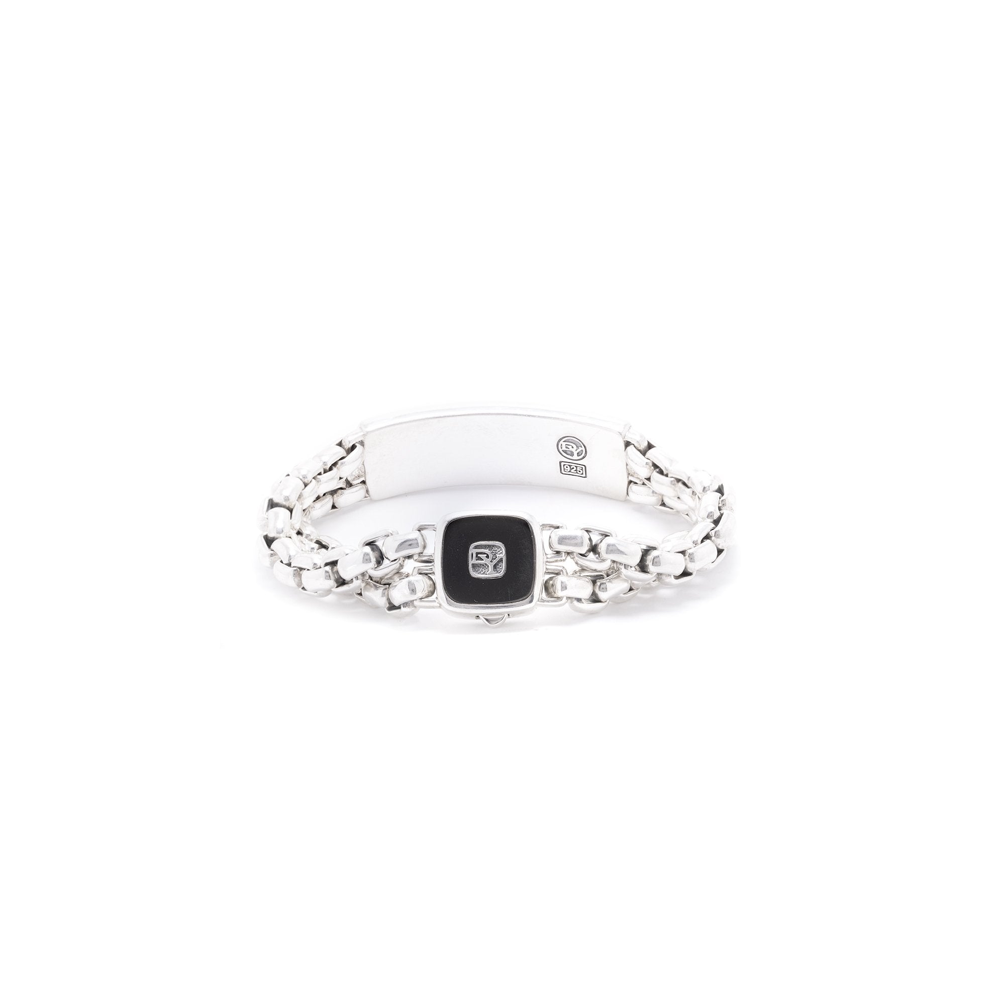 David Yurman Exotic Stone Wide ID Curb Bracelet with Black Onyx