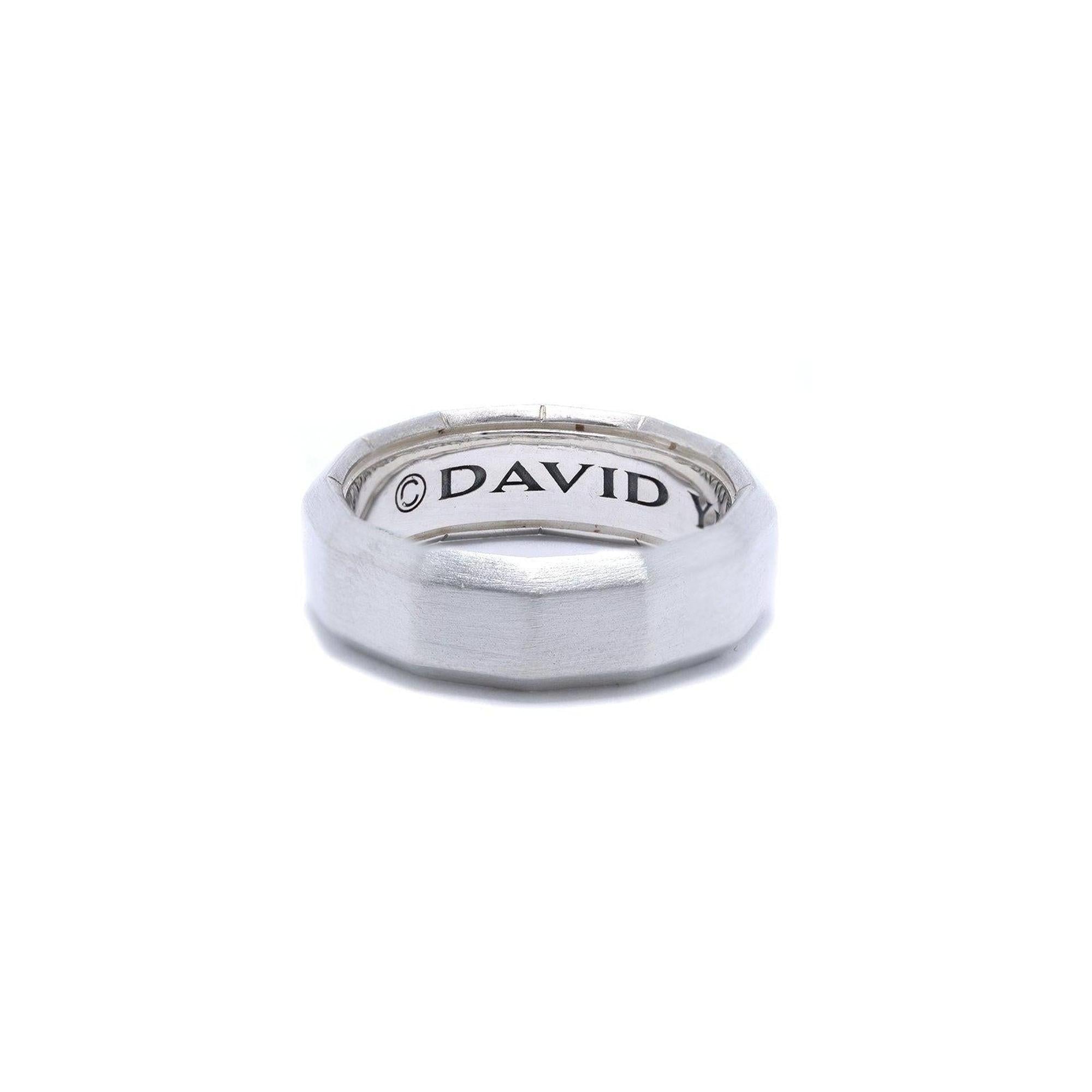 David Yurman Faceted Metal Band Ring