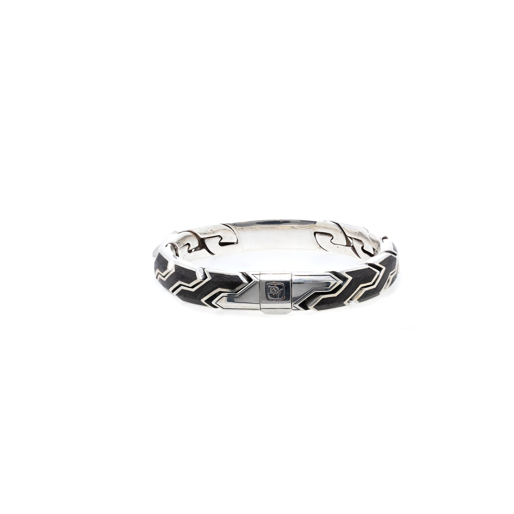 David Yurman Forged Carbon Link Bracelet with Black Diamonds