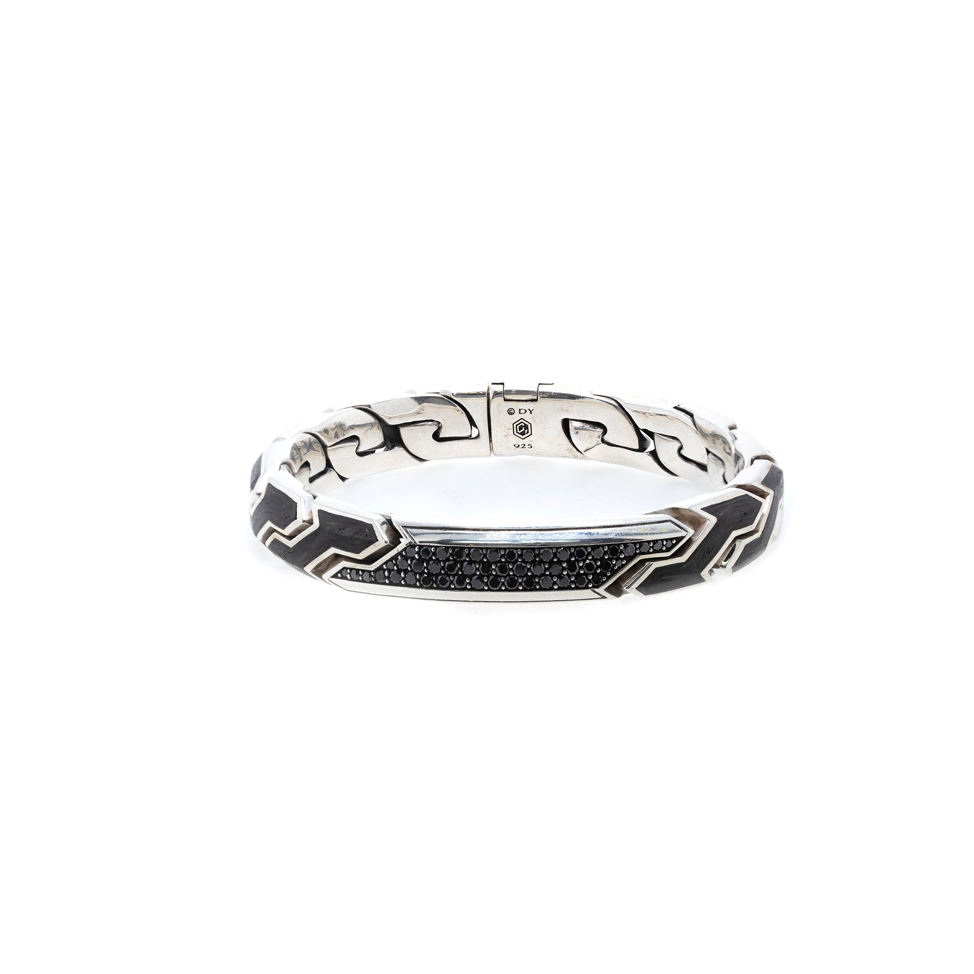 David Yurman Forged Carbon Link Bracelet with Black Diamonds