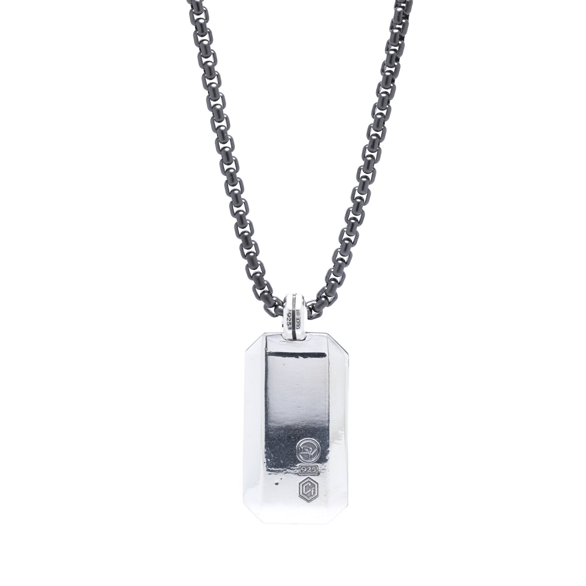 David Yurman Forged Carbon Tag Pendant Necklace