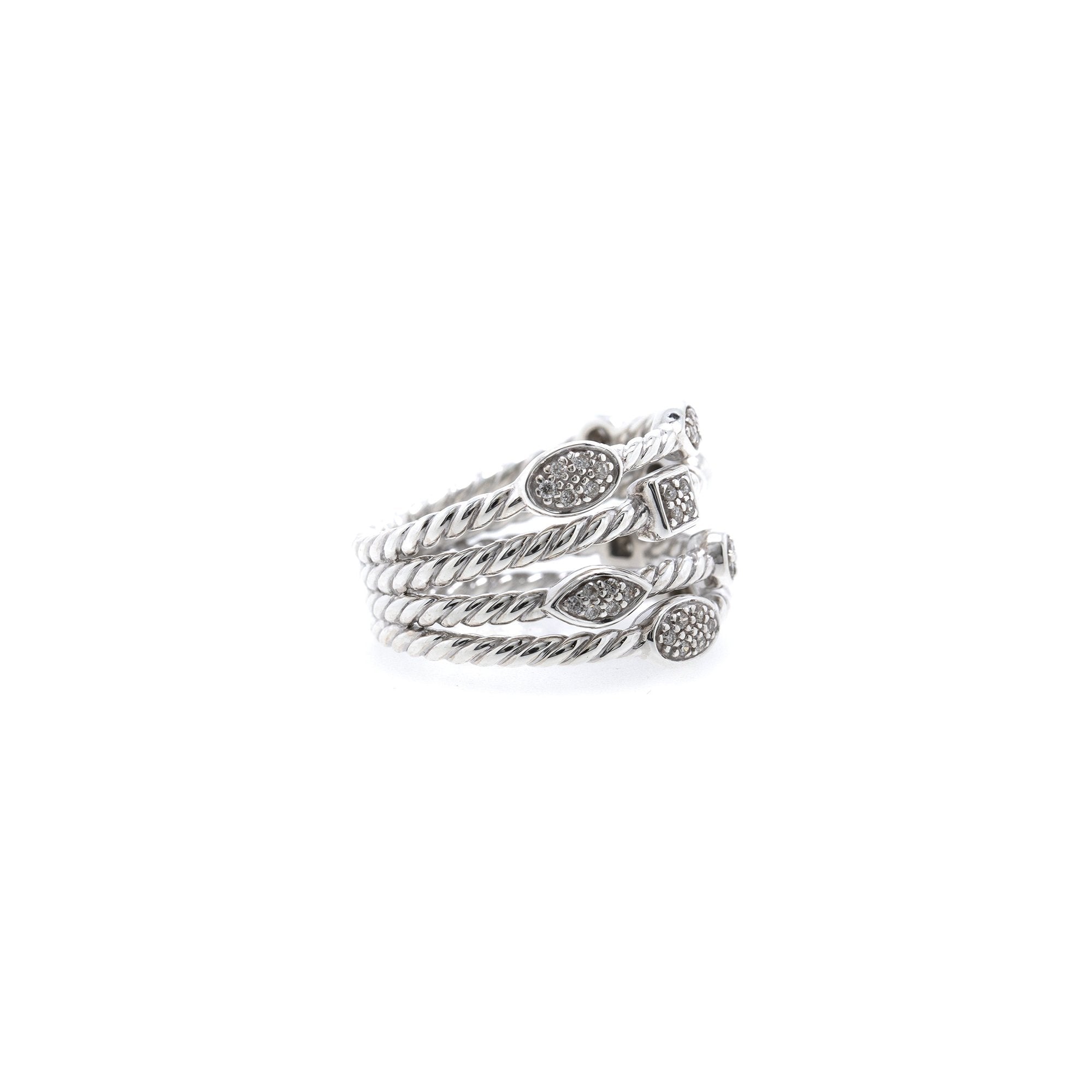 David Yurman Four-Row Confetti Ring with Diamonds