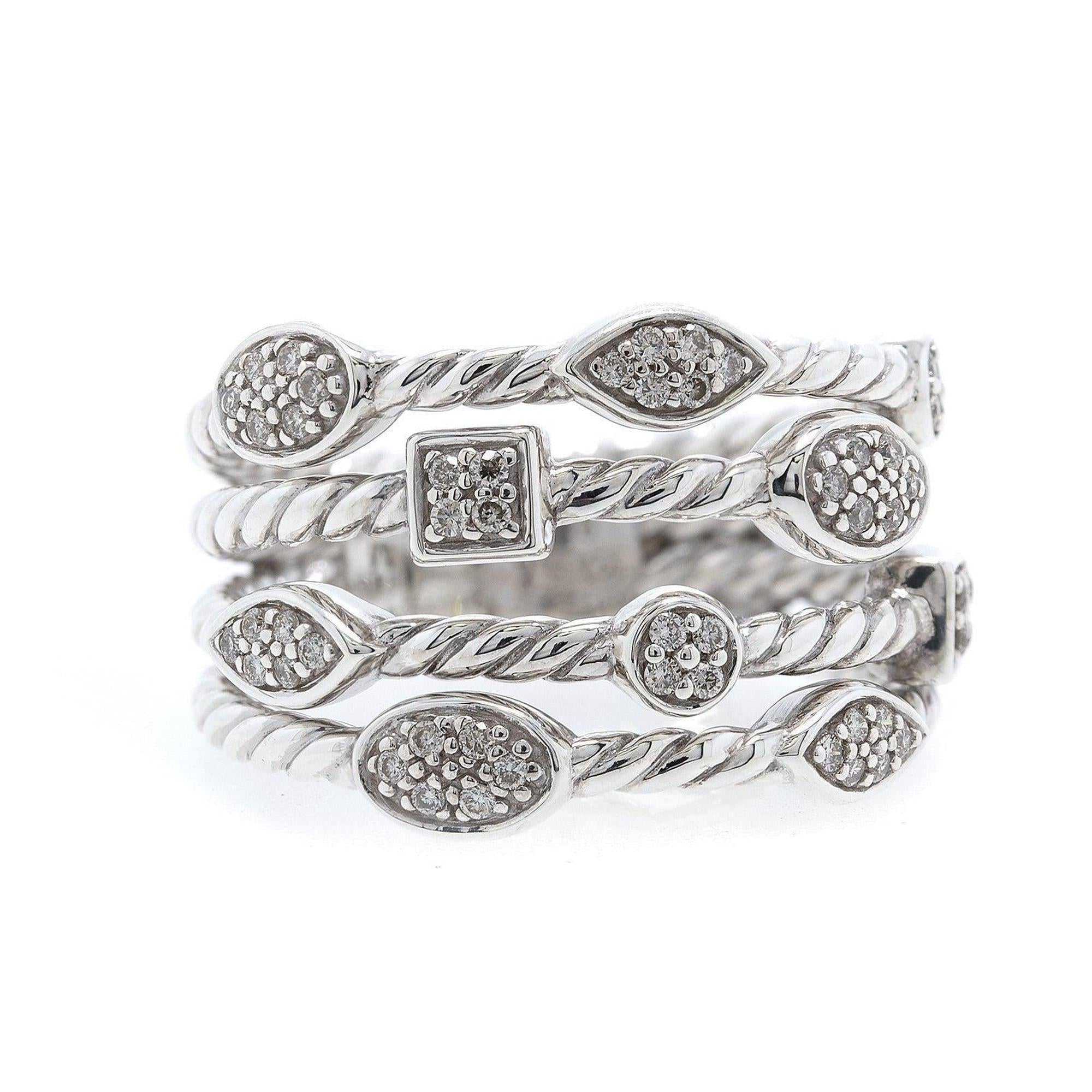 David Yurman Four-Row Confetti Ring with Diamonds