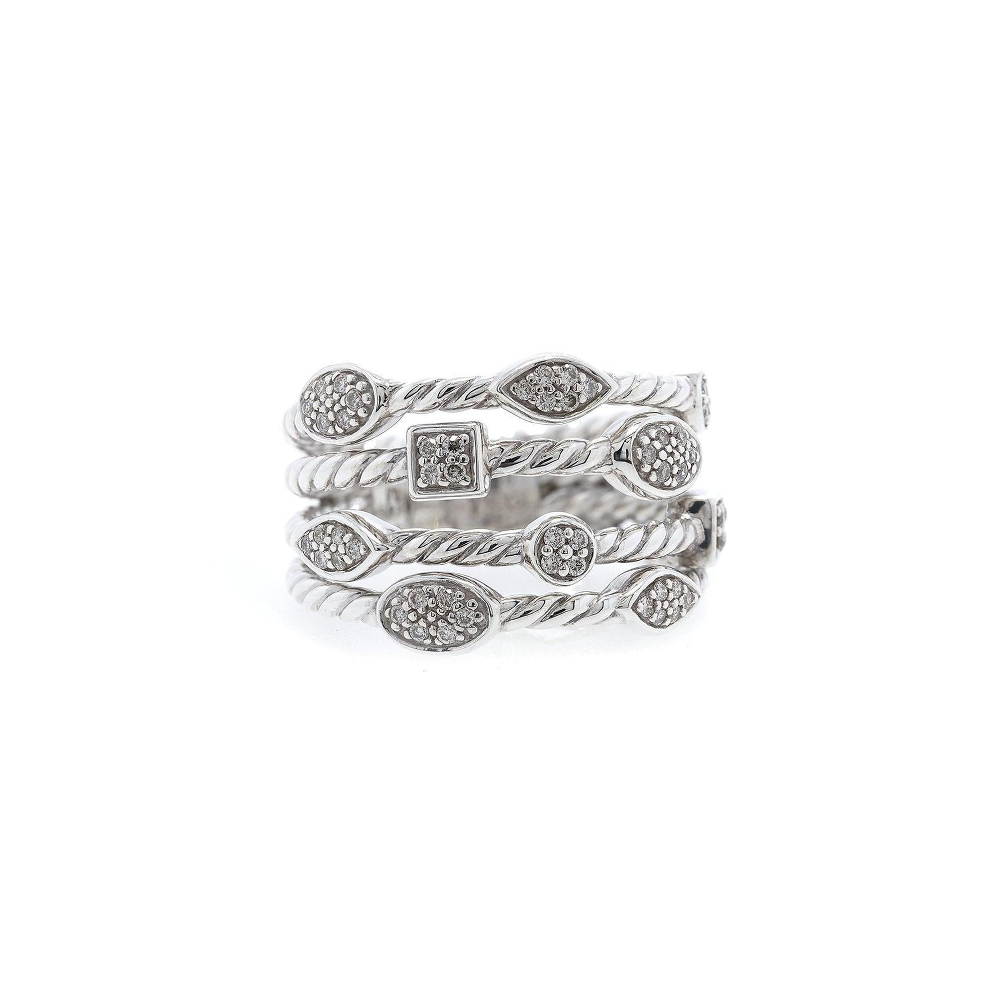 David Yurman Four-Row Confetti Ring with Diamonds