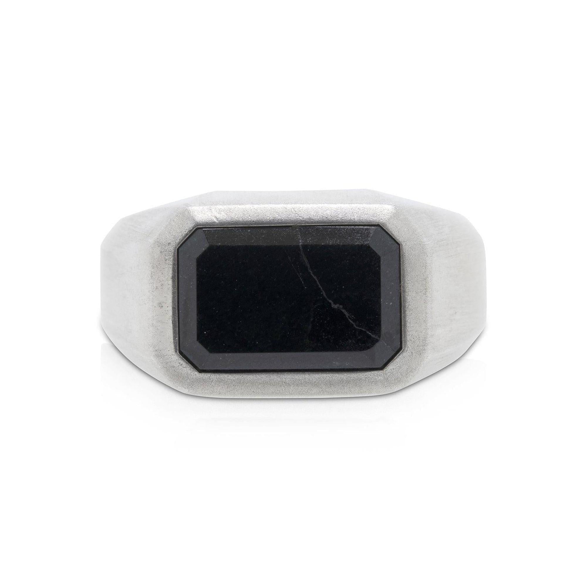 David Yurman Heirloom Streamline Signet Ring with Black Jade