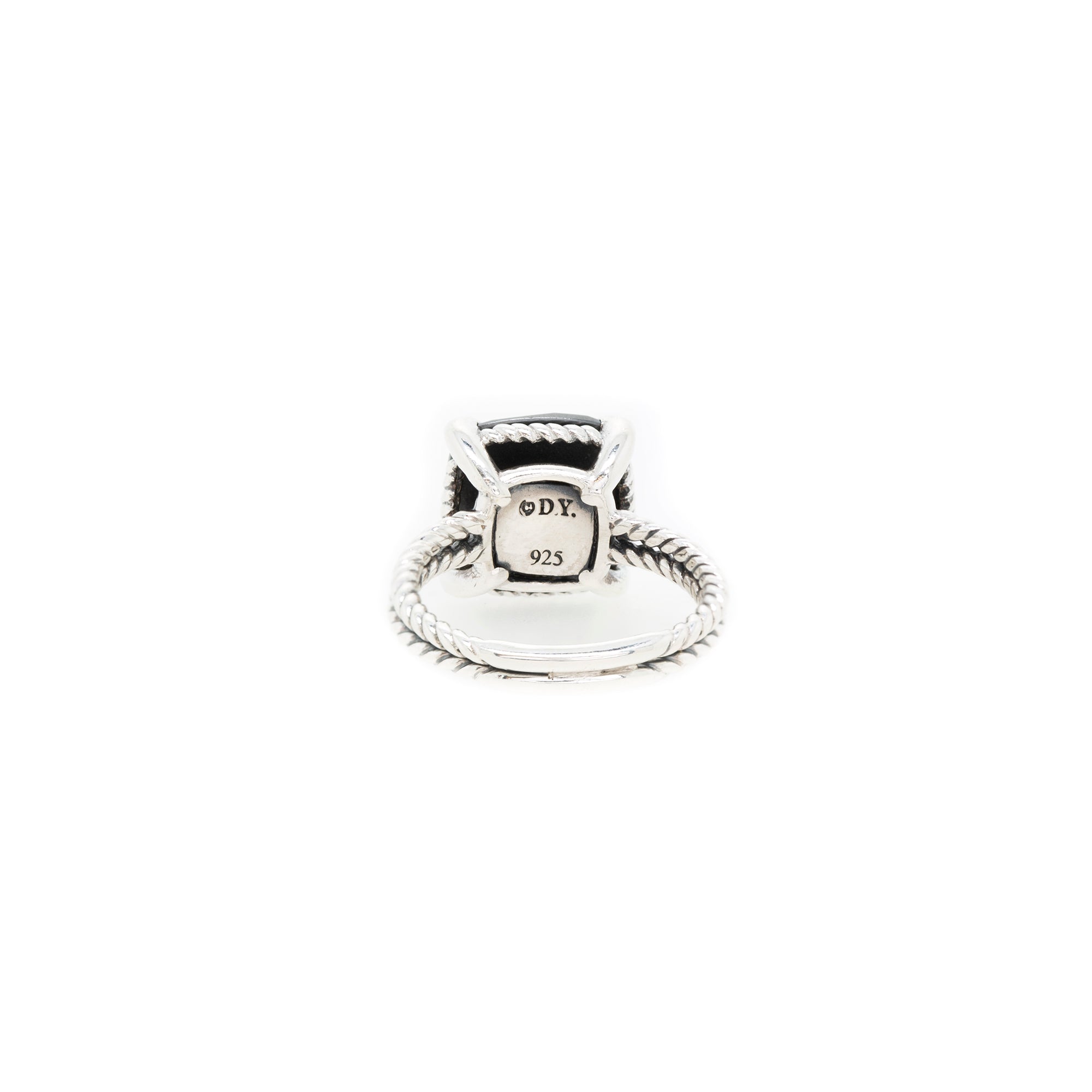 David Yurman Hematite & Pave Diamond Chatelaine Ring