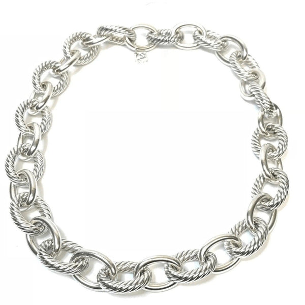 Oval Link Chain Necklace in Sterling Silver with 18K Yellow Gold, 23mm | David  Yurman