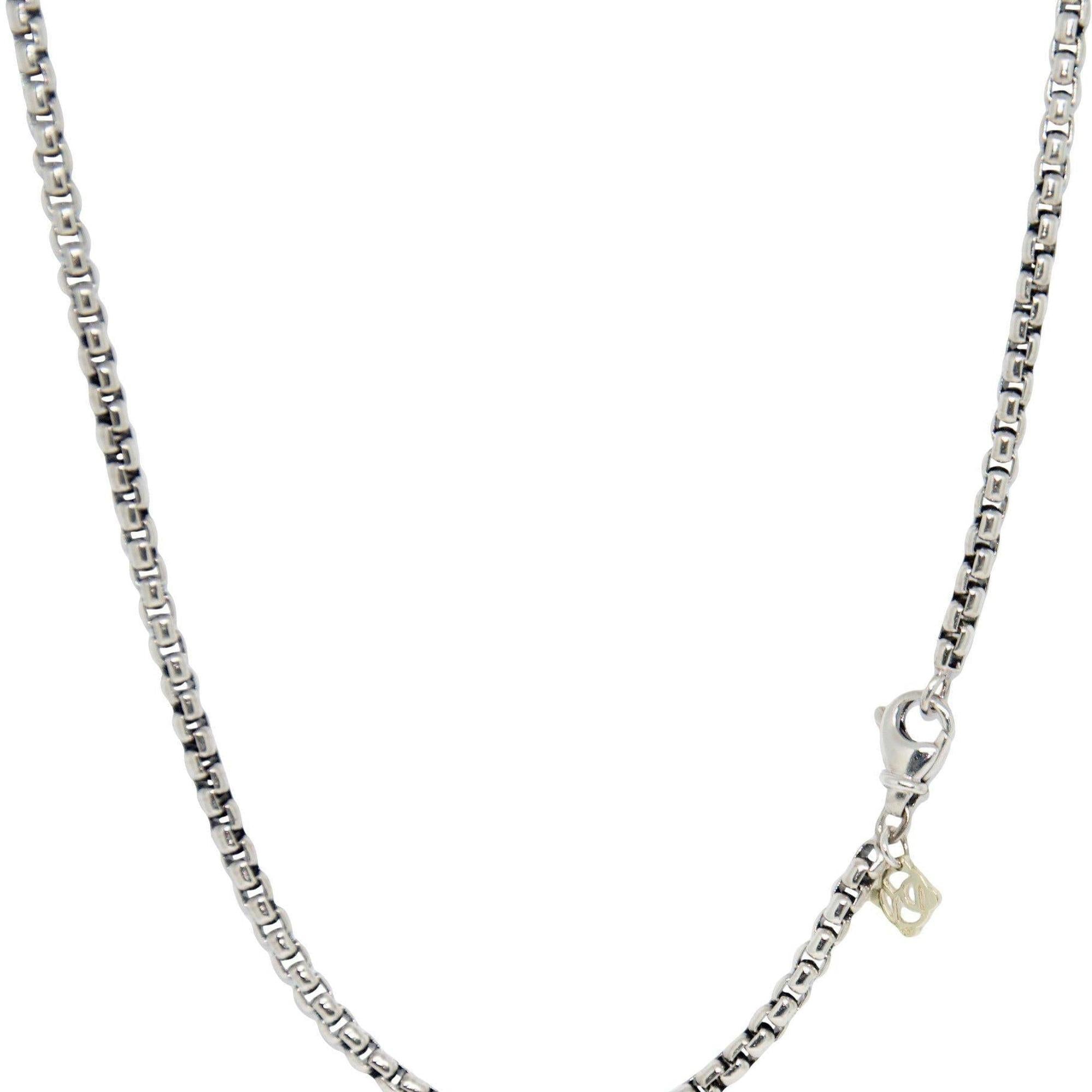 David Yurman Medium Box Chain Necklace with Gold Decal