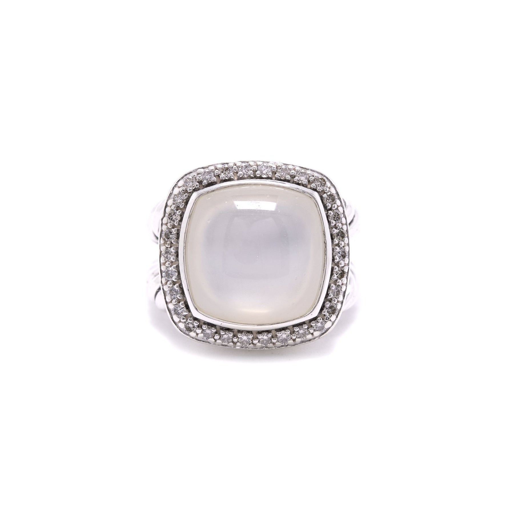 David Yurman Moon Quartz & Diamond Albion Ring