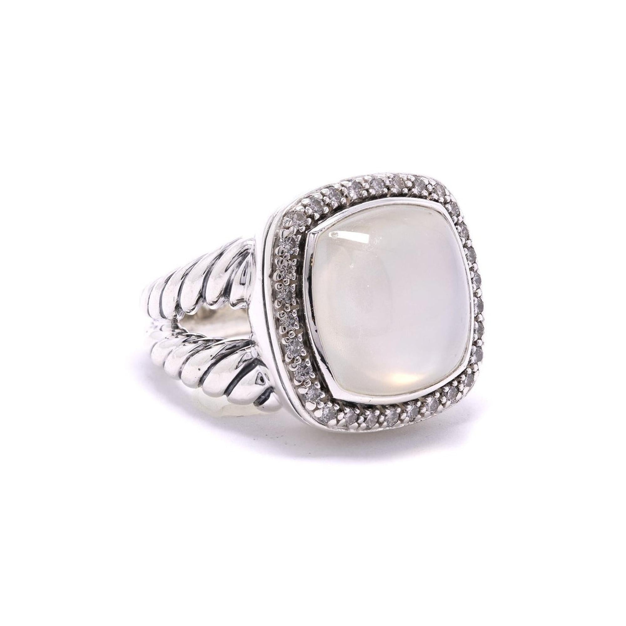David Yurman Moon Quartz & Diamond Albion Ring