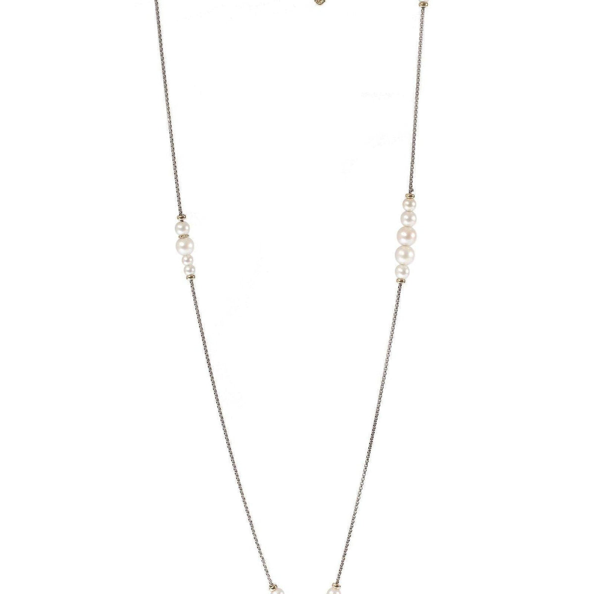 David Yurman Multi Pearl Station Box Chain Necklace – OLIVER'S