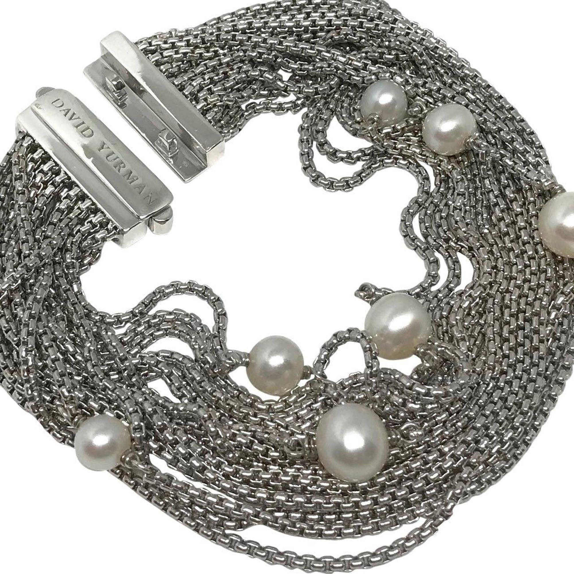 David Yurman Multi-Strand Pearl Chain Bracelet