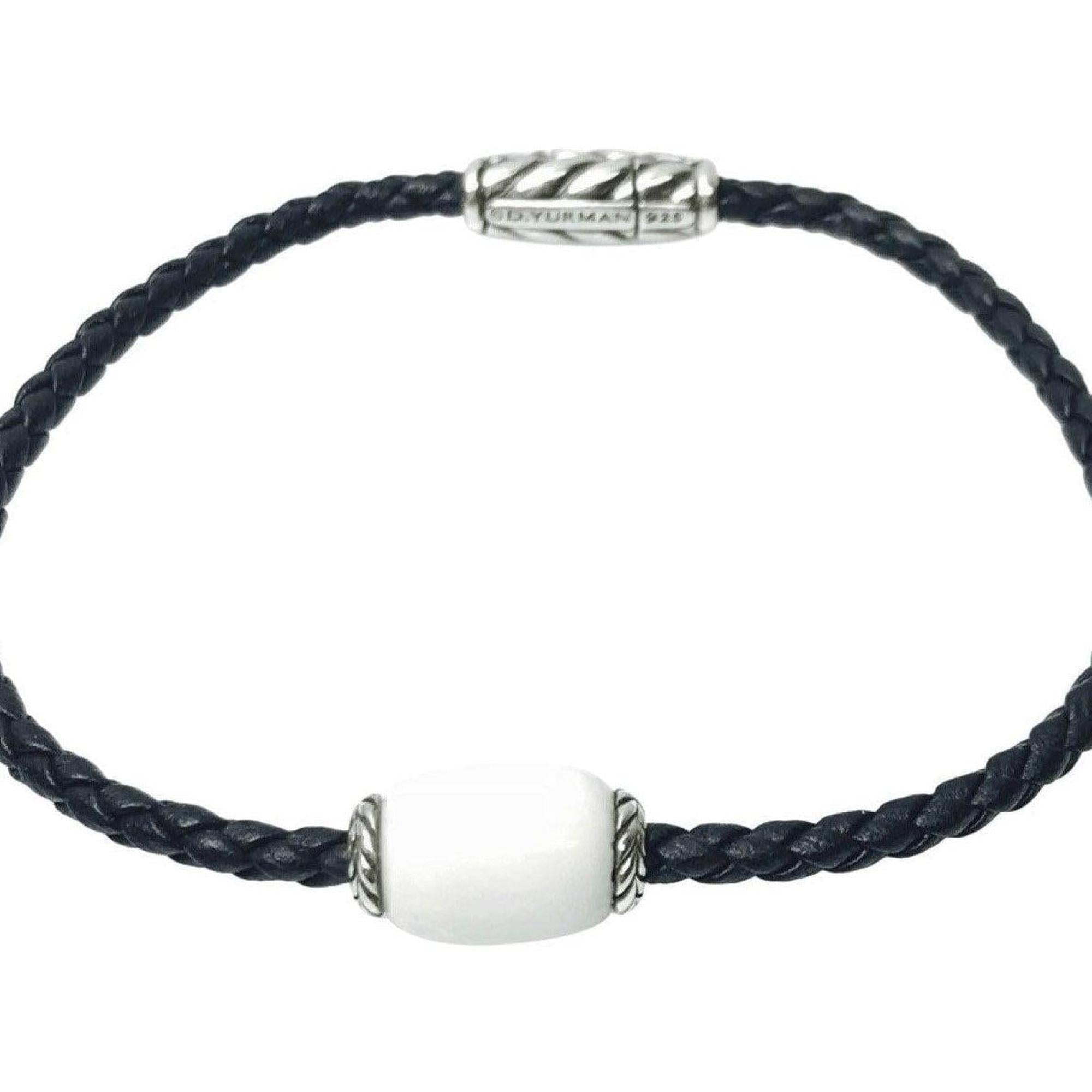 David Yurman Ojime Black Braided Leather Bracelet