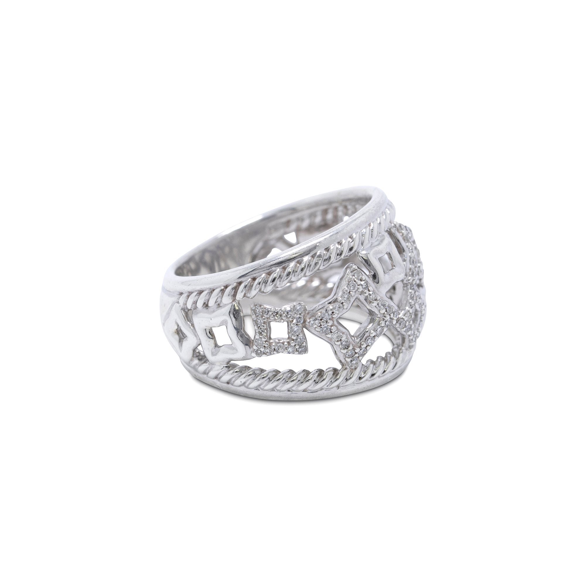 David Yurman Pave Diamond Quatrefoil Ring