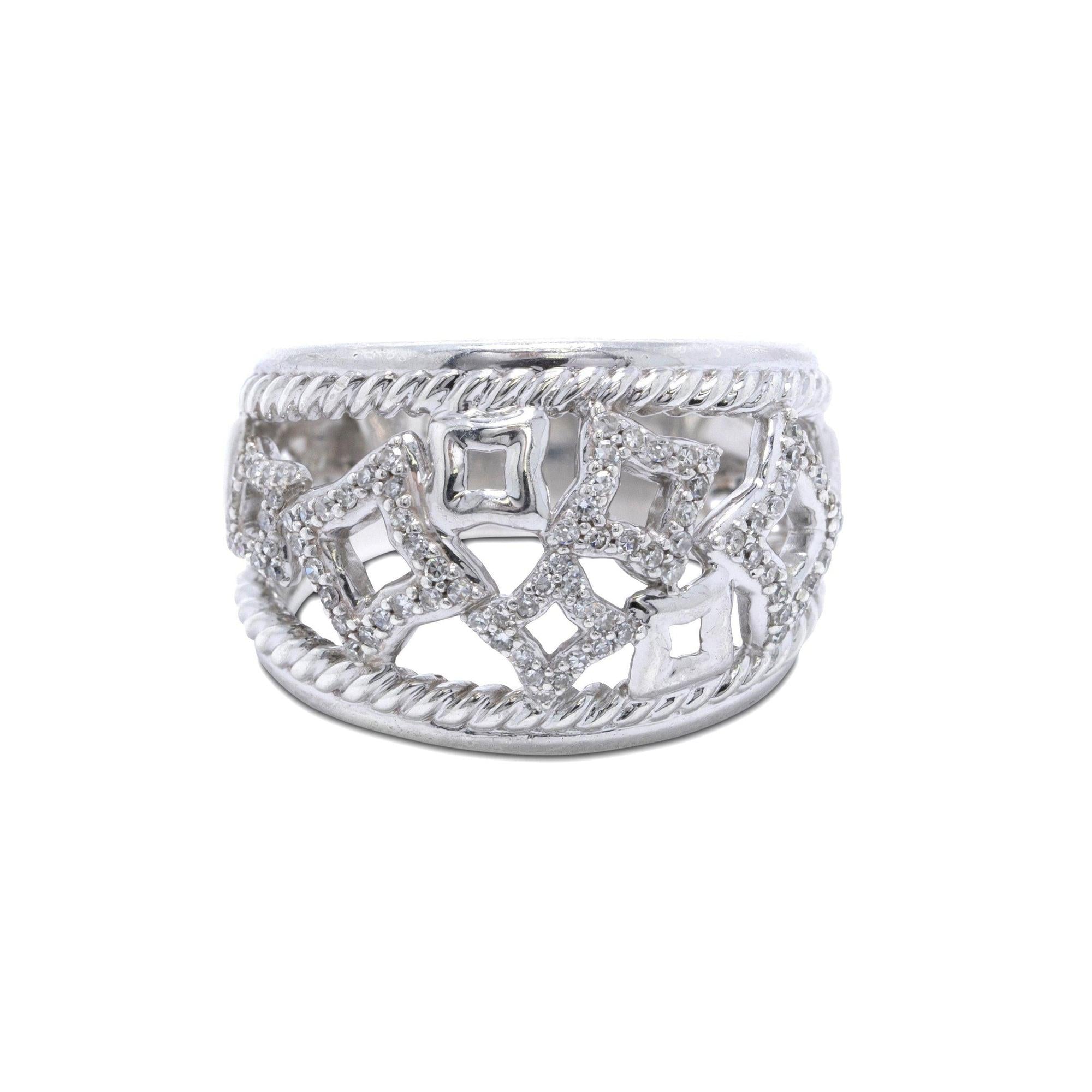 David Yurman Pave Diamond Quatrefoil Ring