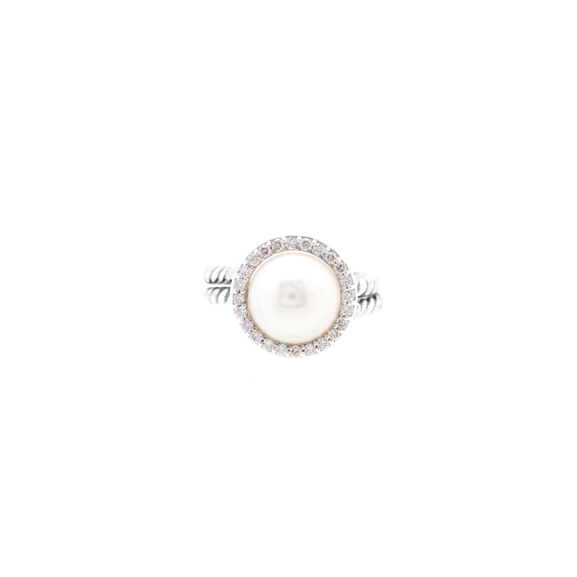 David Yurman Pearl & Diamond Cable Cocktail Ring