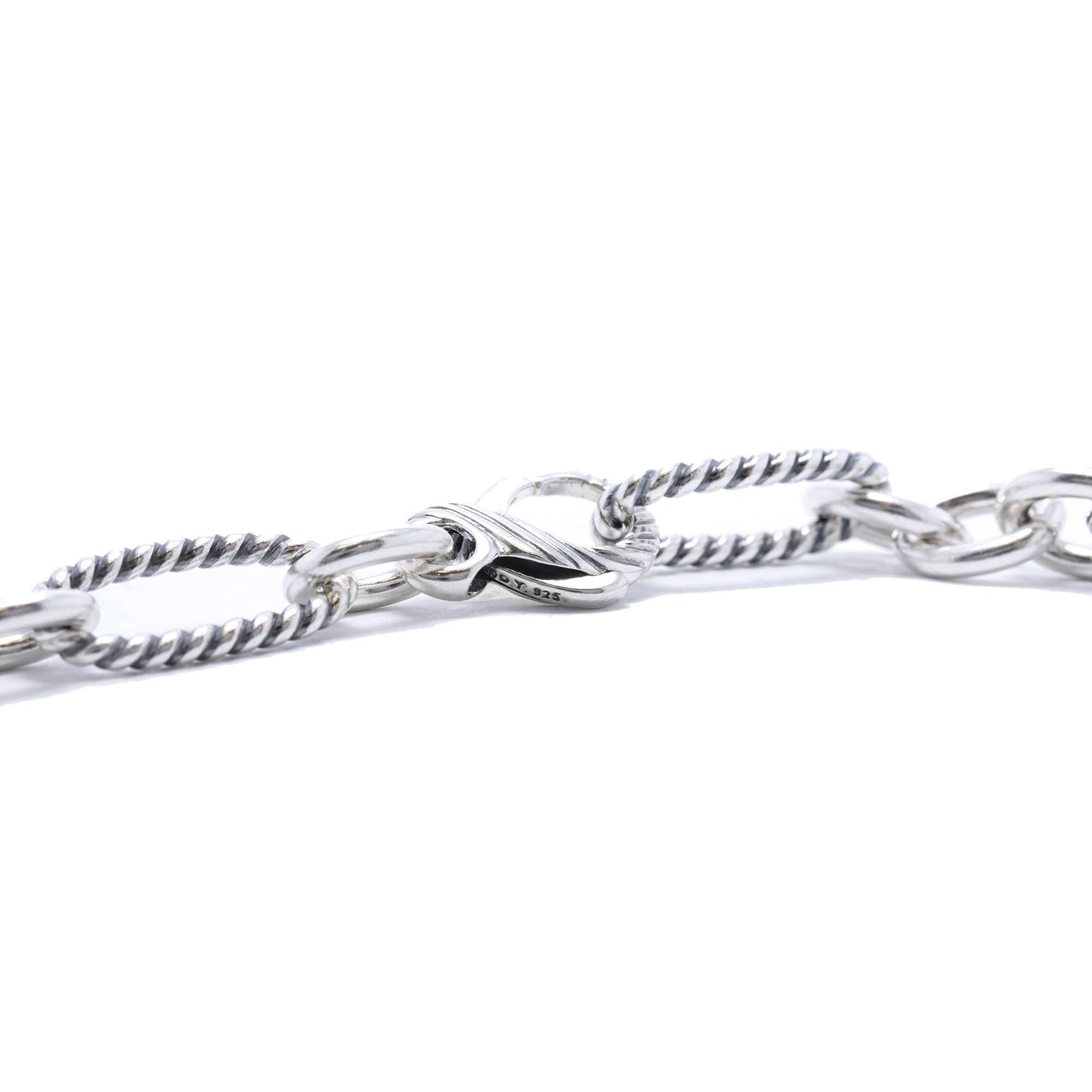 David Yurman Pearl, Onyx, Quartz Figaro Link Necklace