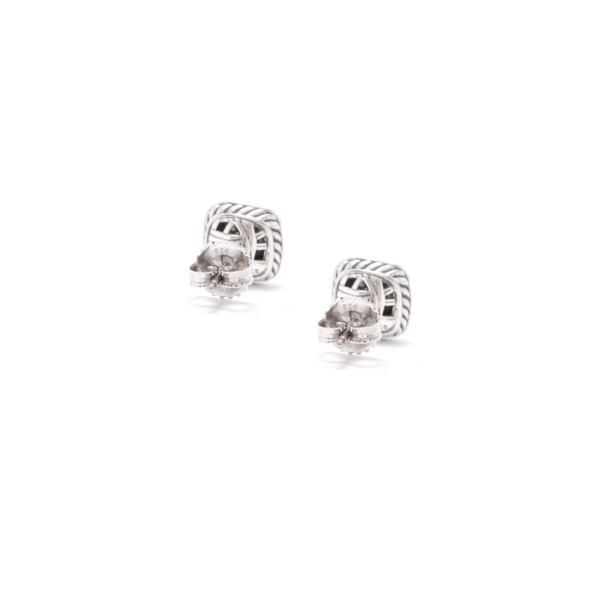 David Yurman Petite Albion Full Pave Diamond Stud Earrings