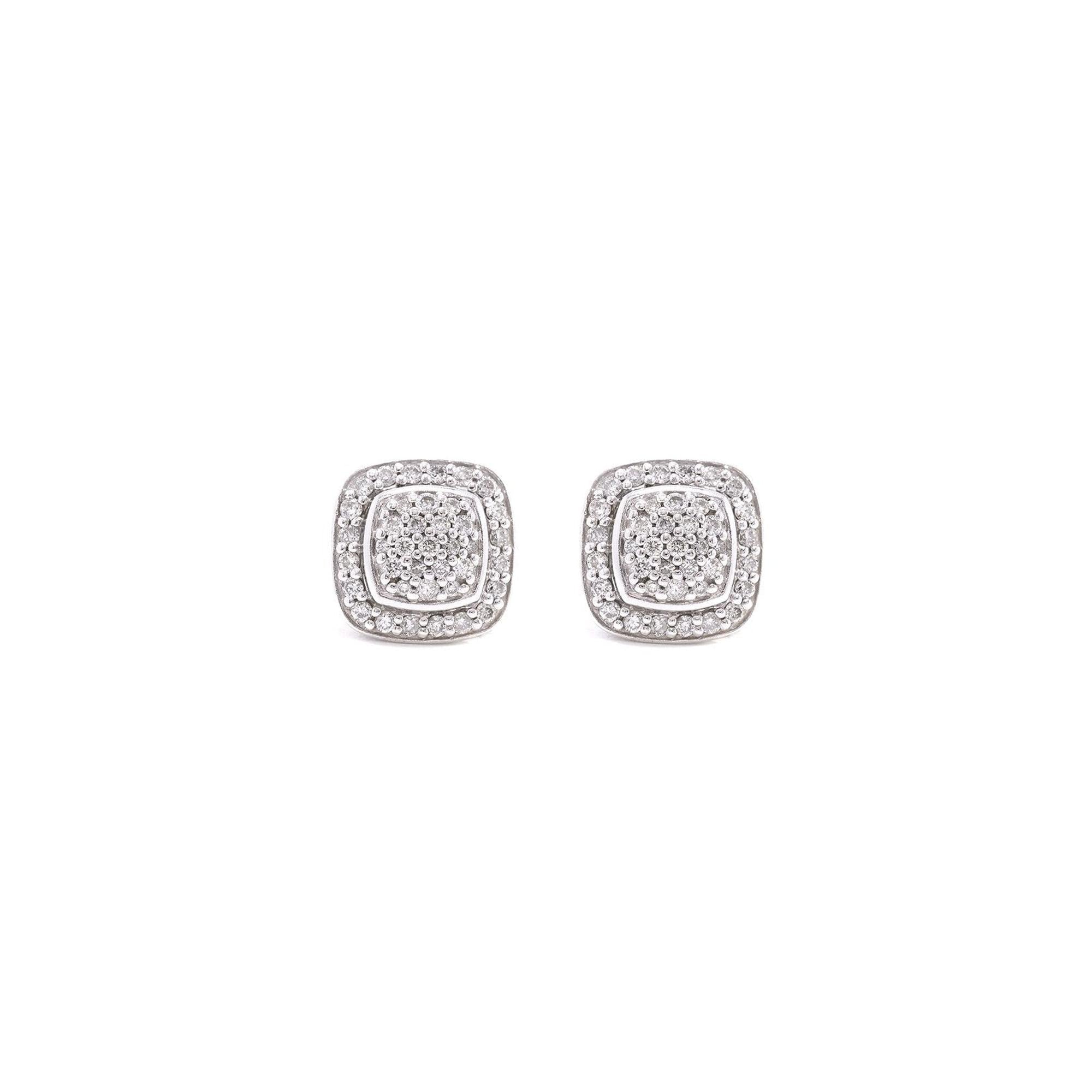 David Yurman Petite Albion Full Pave Diamond Stud Earrings