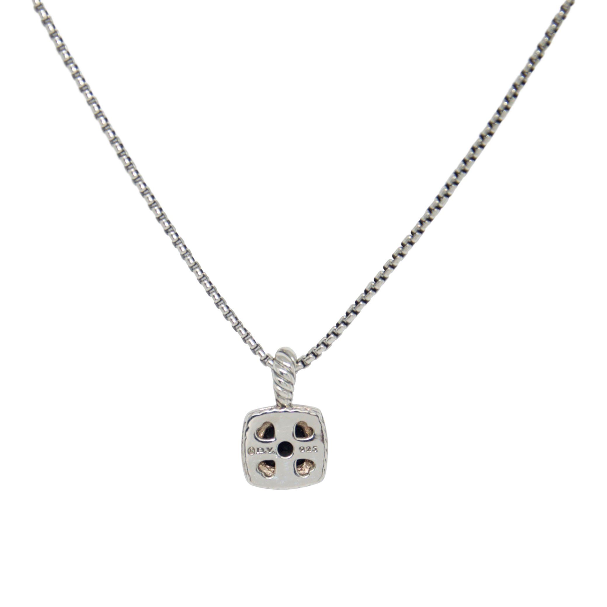 David Yurman Petite Albion Pendant Necklace with Black Onyx and Diamonds