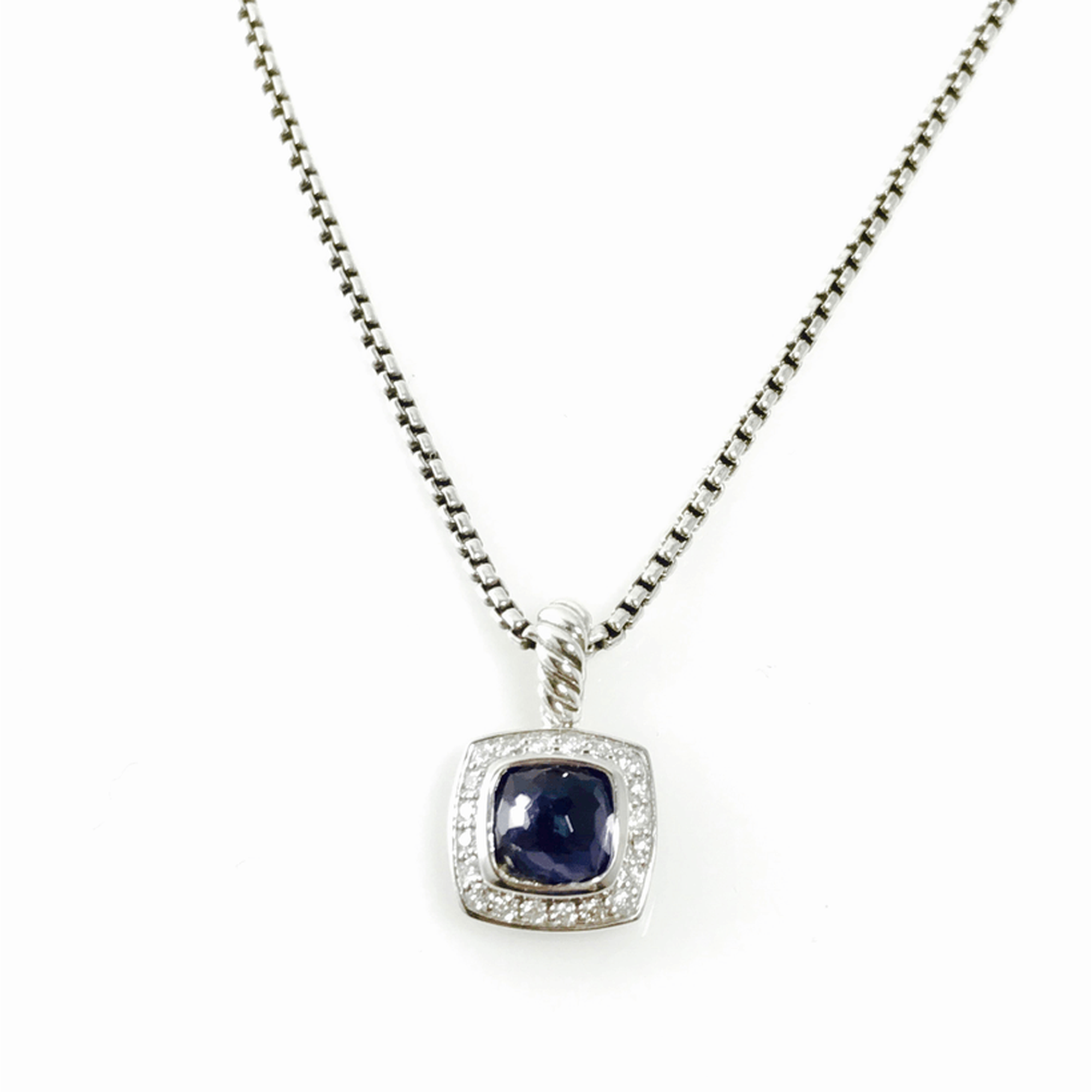 David Yurman Petite Albion Pendant with Black Orchid and Diamonds