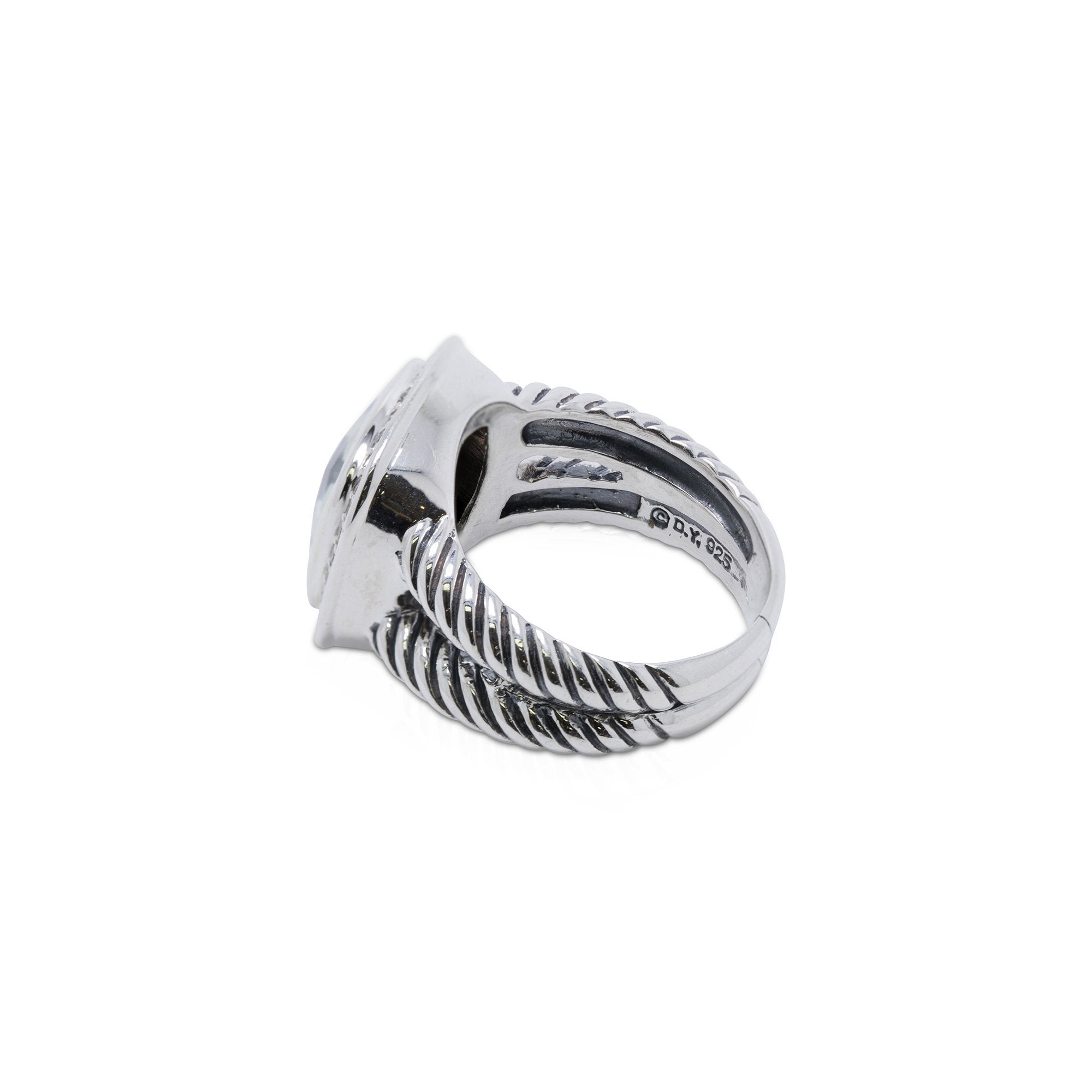 David Yurman Petite Albion Ring with Prasiolite and Diamonds