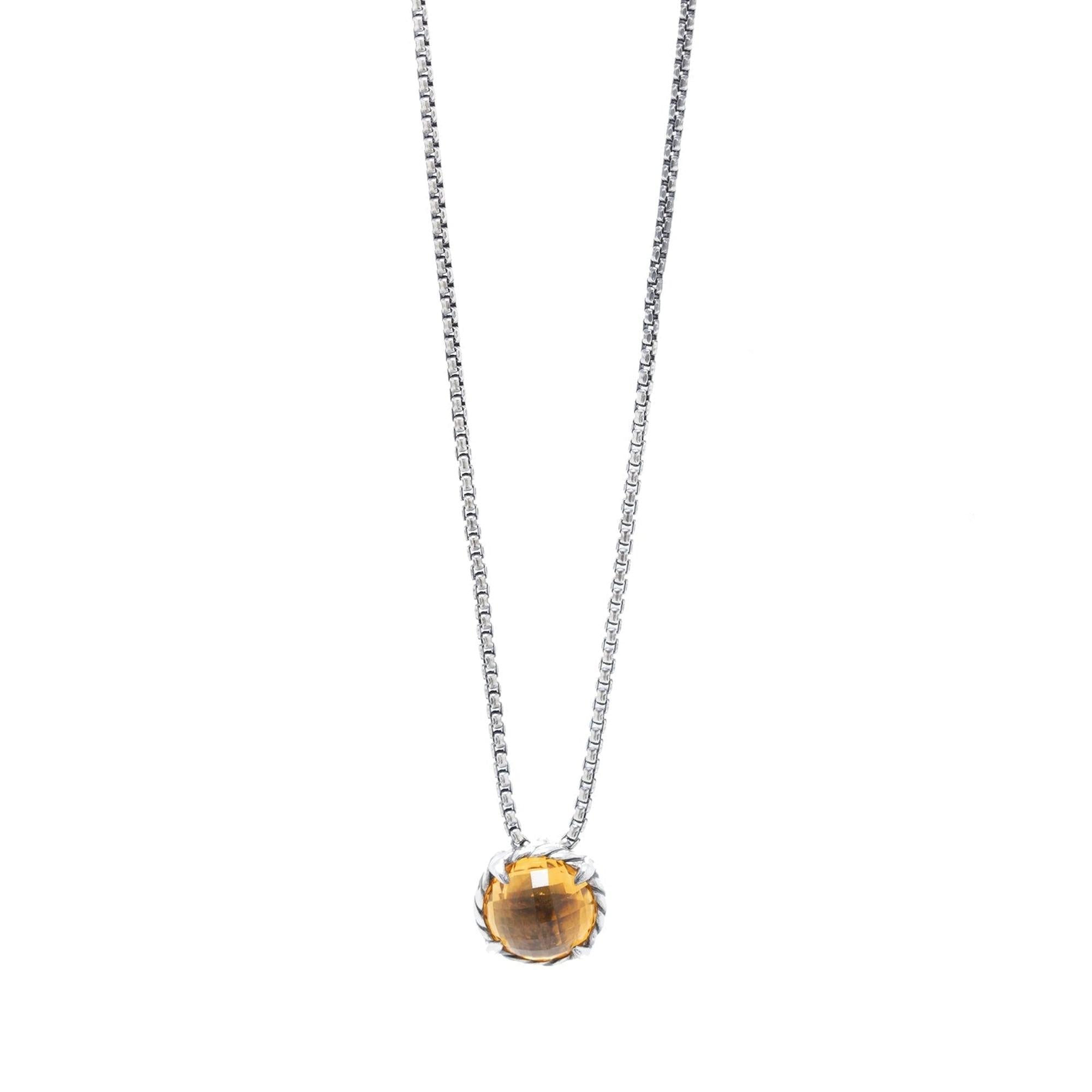 David Yurman Petite Chatelaine Pendant Necklace with Citrine