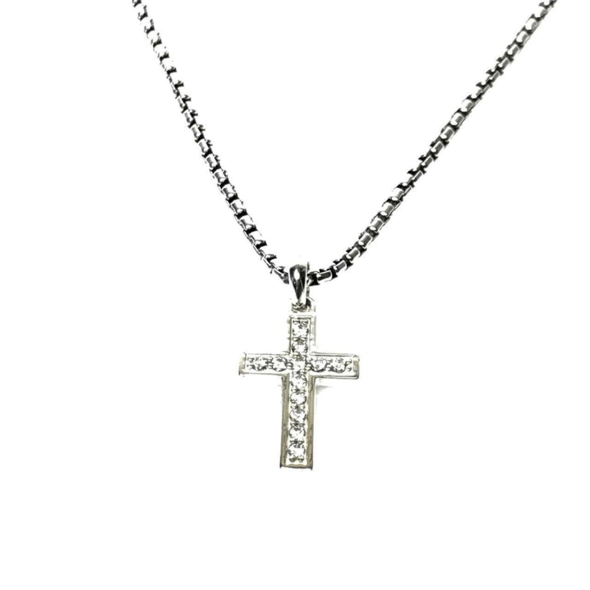 David Yurman Petite Diamond Cross Pendant Necklace