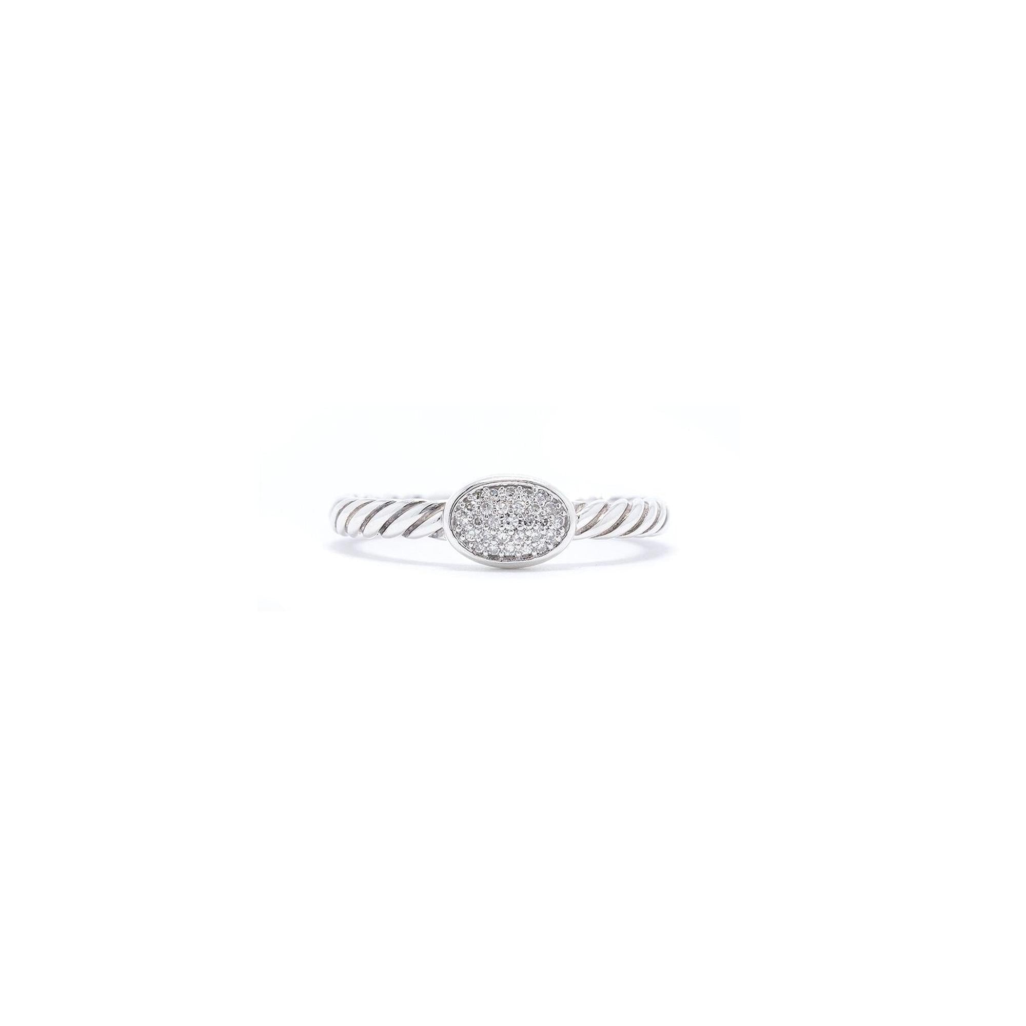 David Yurman Petite Pave Diamond Oval Ring