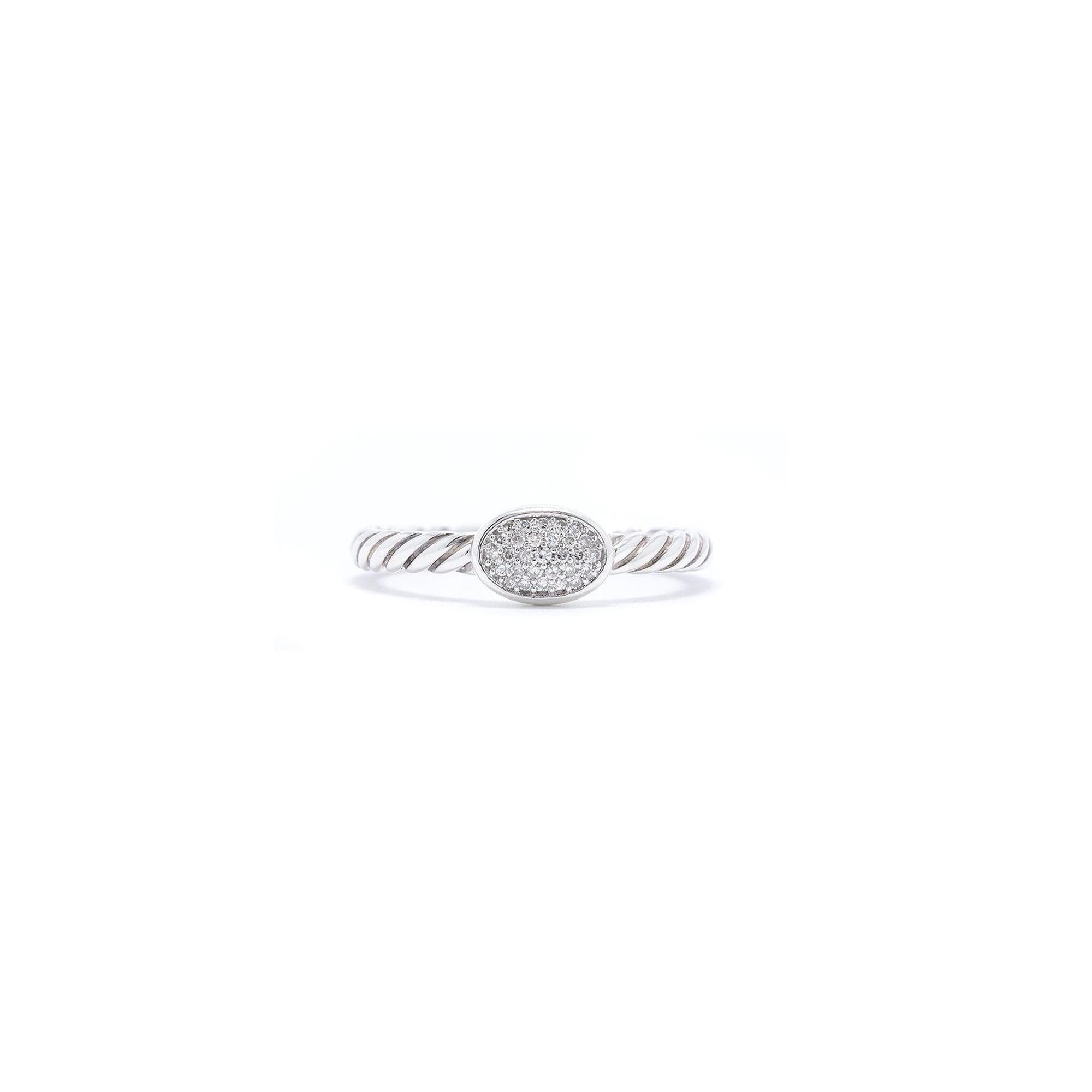 David Yurman Petite Pave Diamond Oval Ring