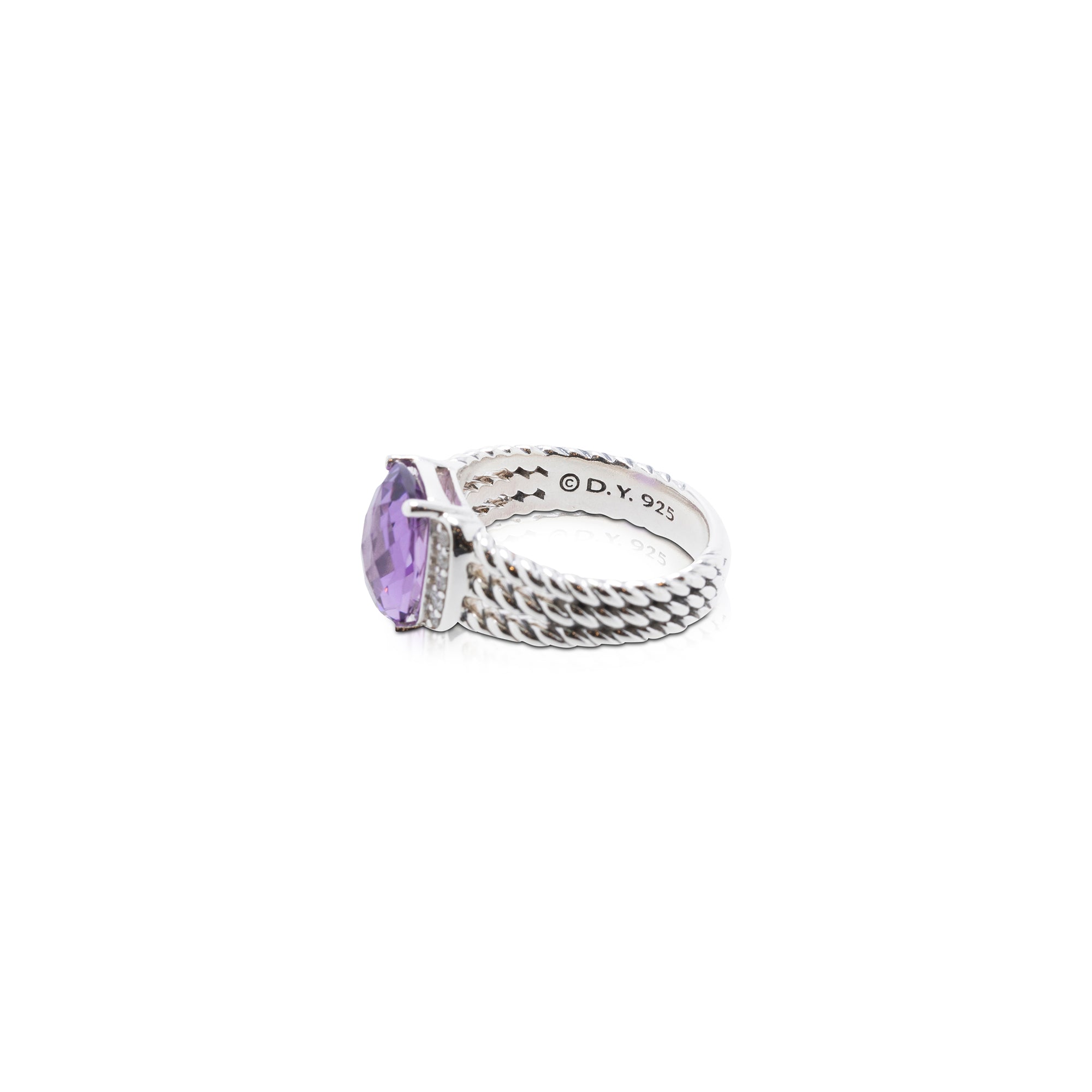 David Yurman Petite Wheaton Ring with Amethyst & Diamonds