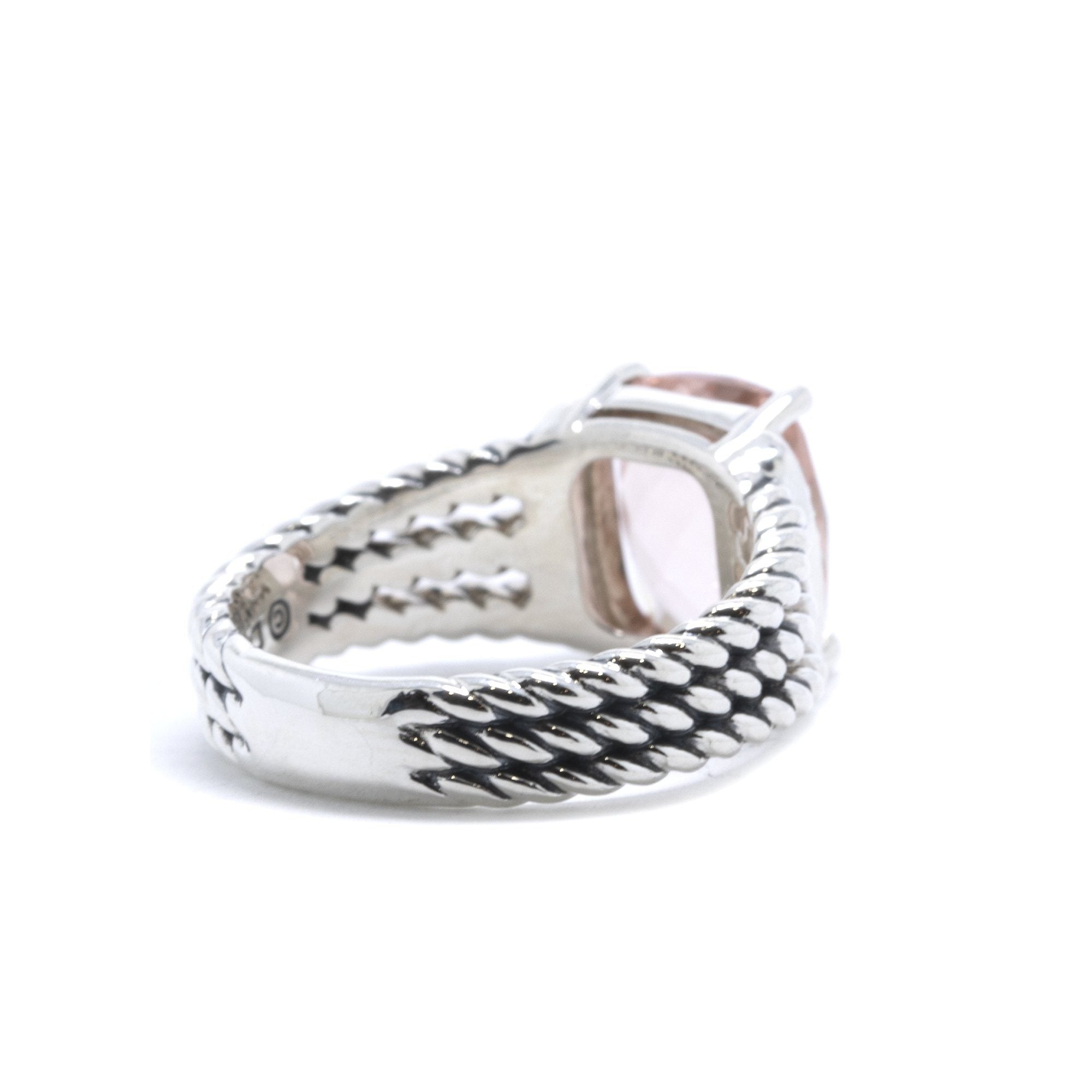 David Yurman Petite Wheaton Ring with Morganite and Diamonds