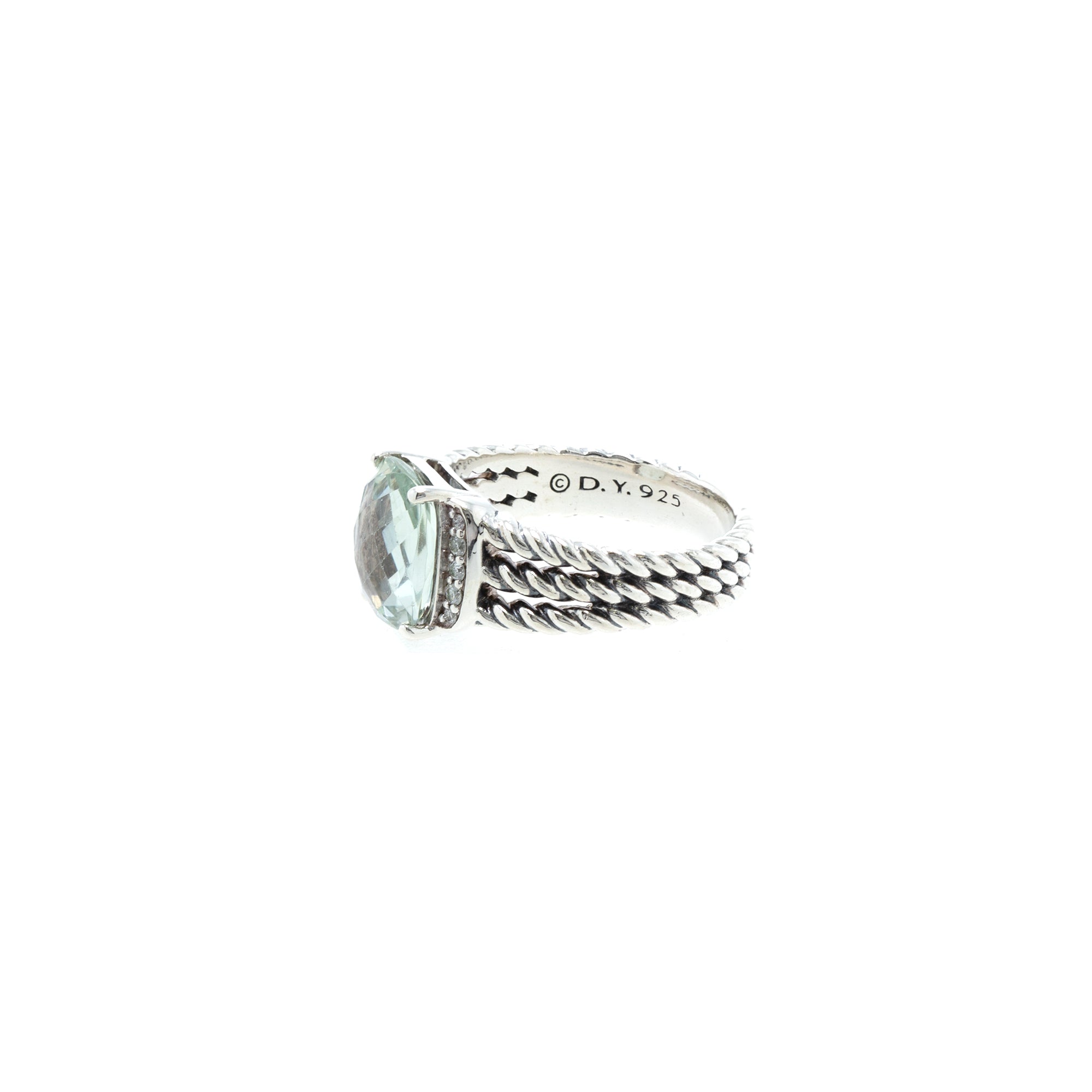 David Yurman Petite Wheaton Ring with Prasiolite & Diamonds
