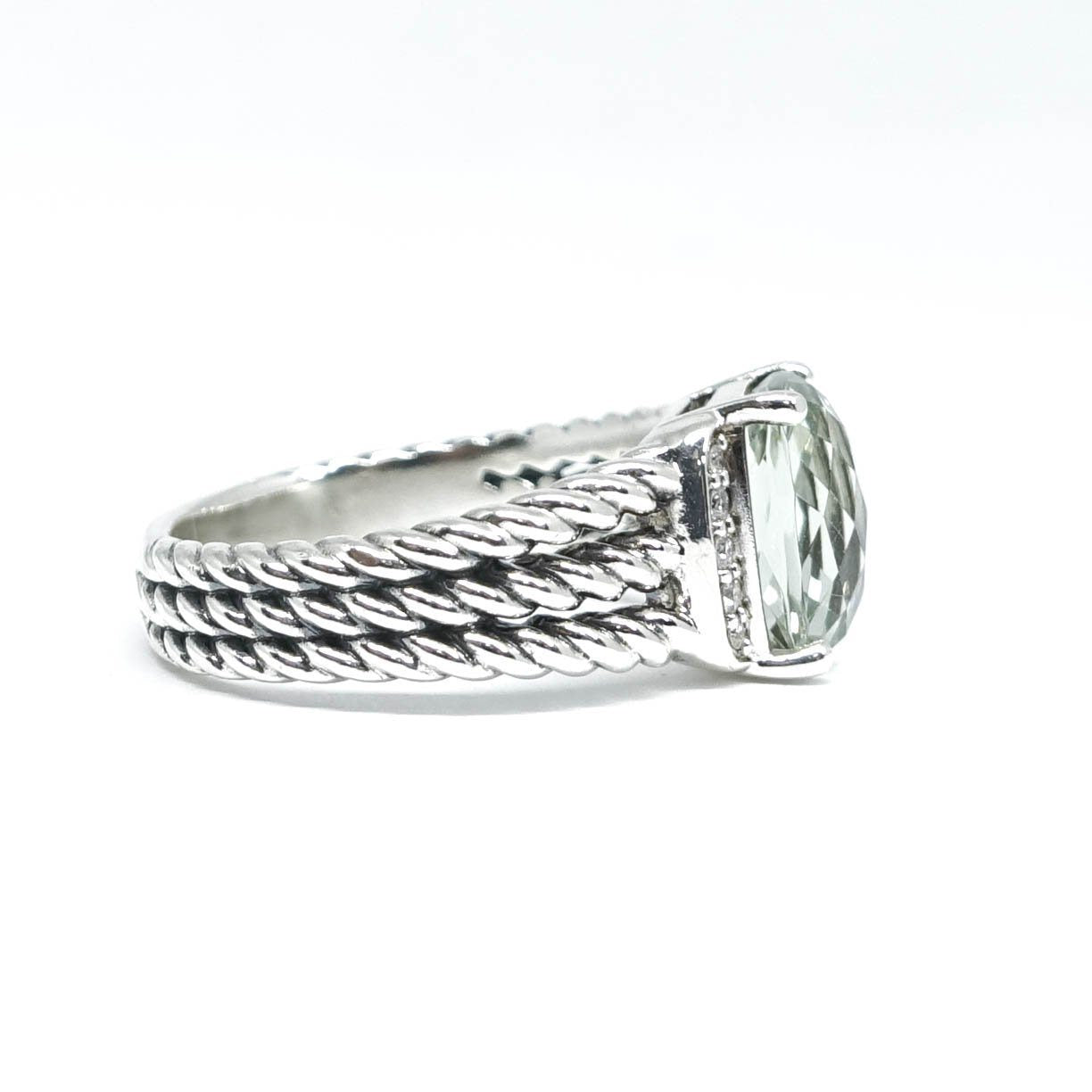 David Yurman Petite Wheaton Ring with Prasiolite and Diamonds