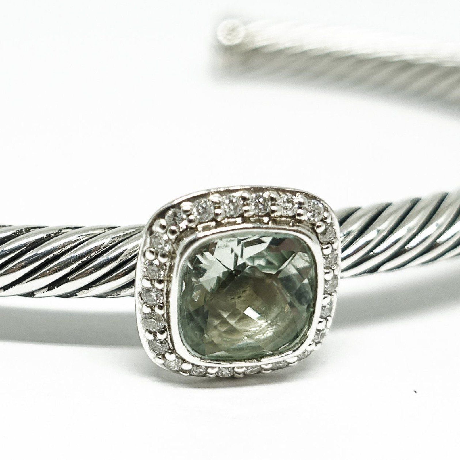 David Yurman Prasiolite and Diamond Noblesse Cuff Bracelet
