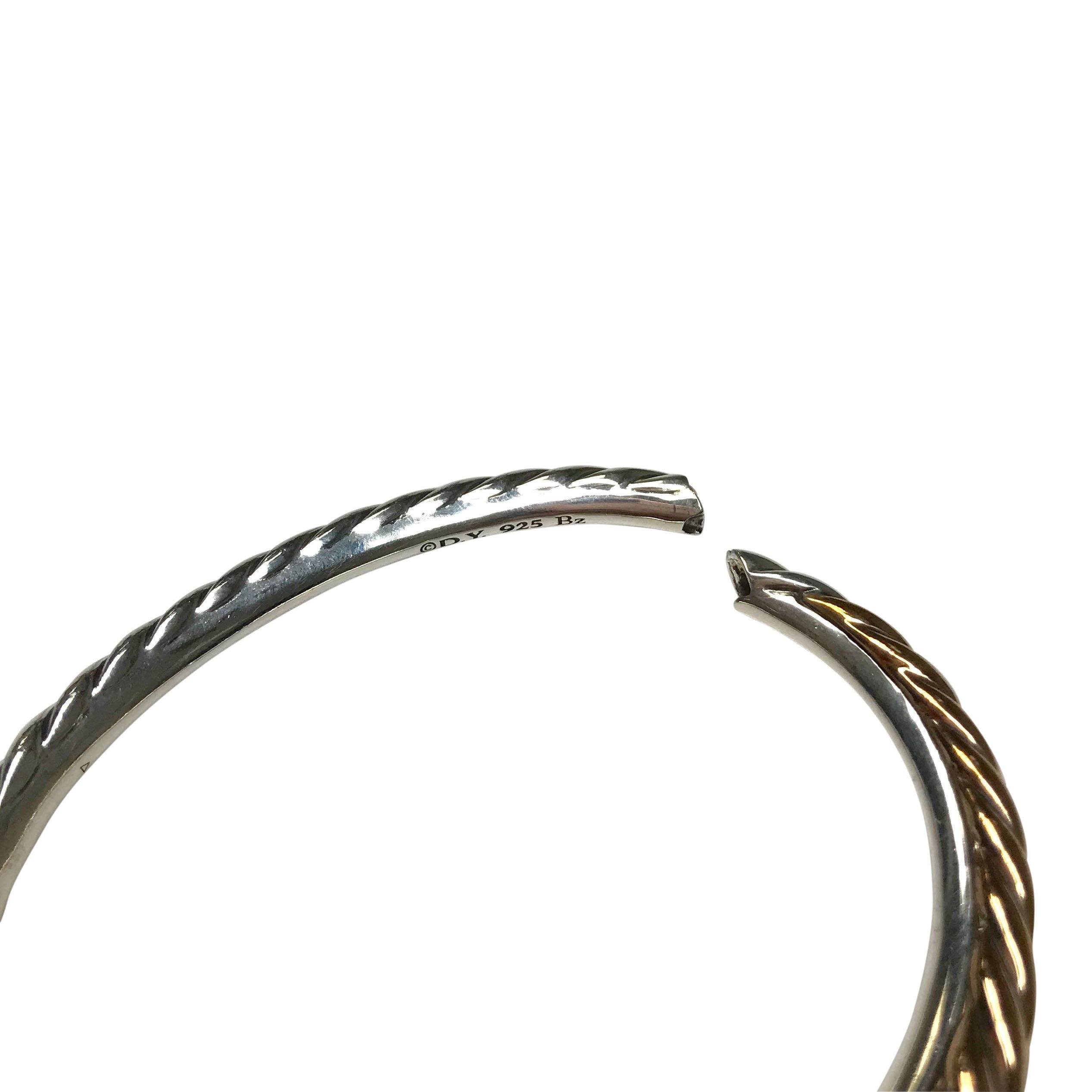 David Yurman Pure Form Mixed Metal Cable Bracelet