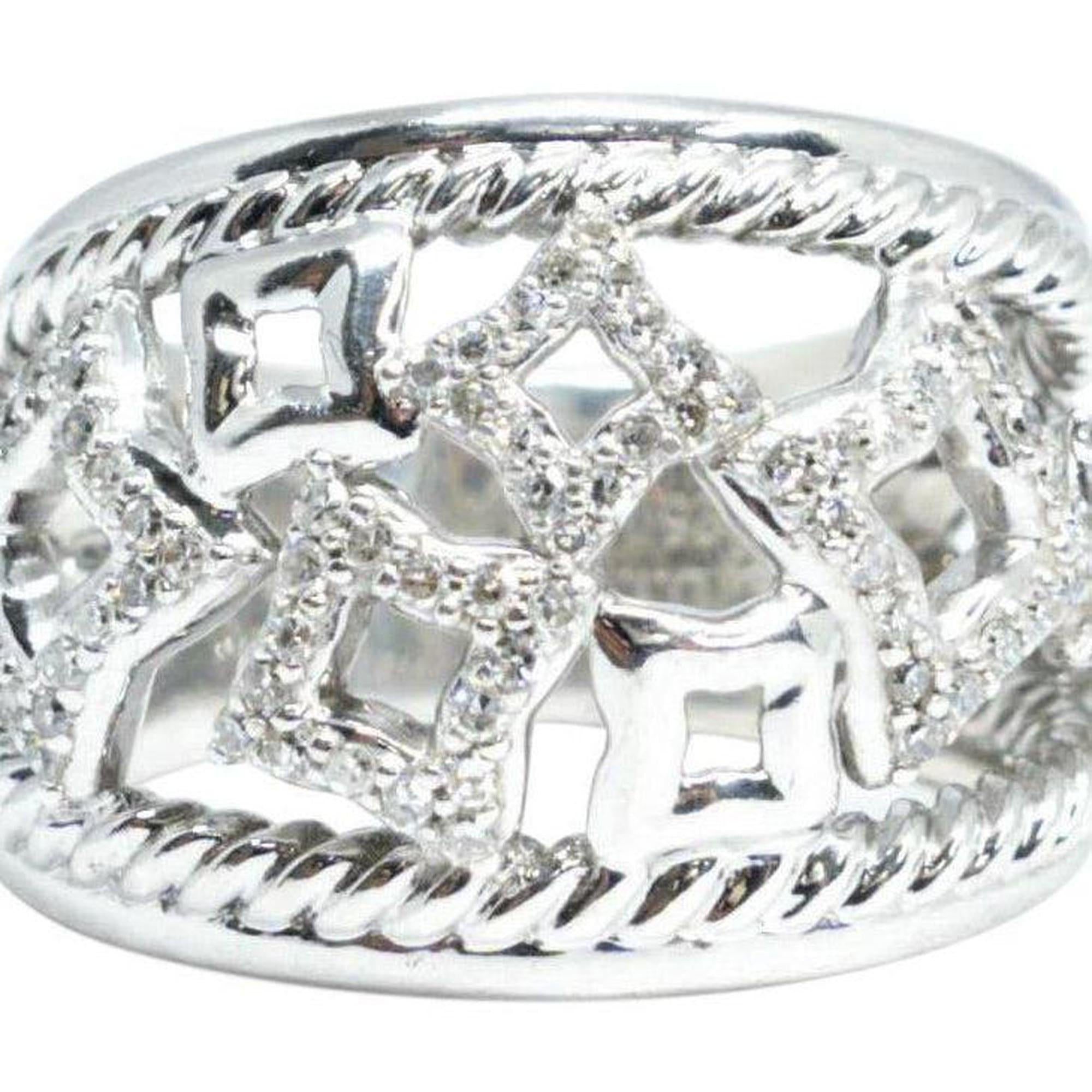 David Yurman Quatrefoil Cable Tapestry Ring with Diamonds