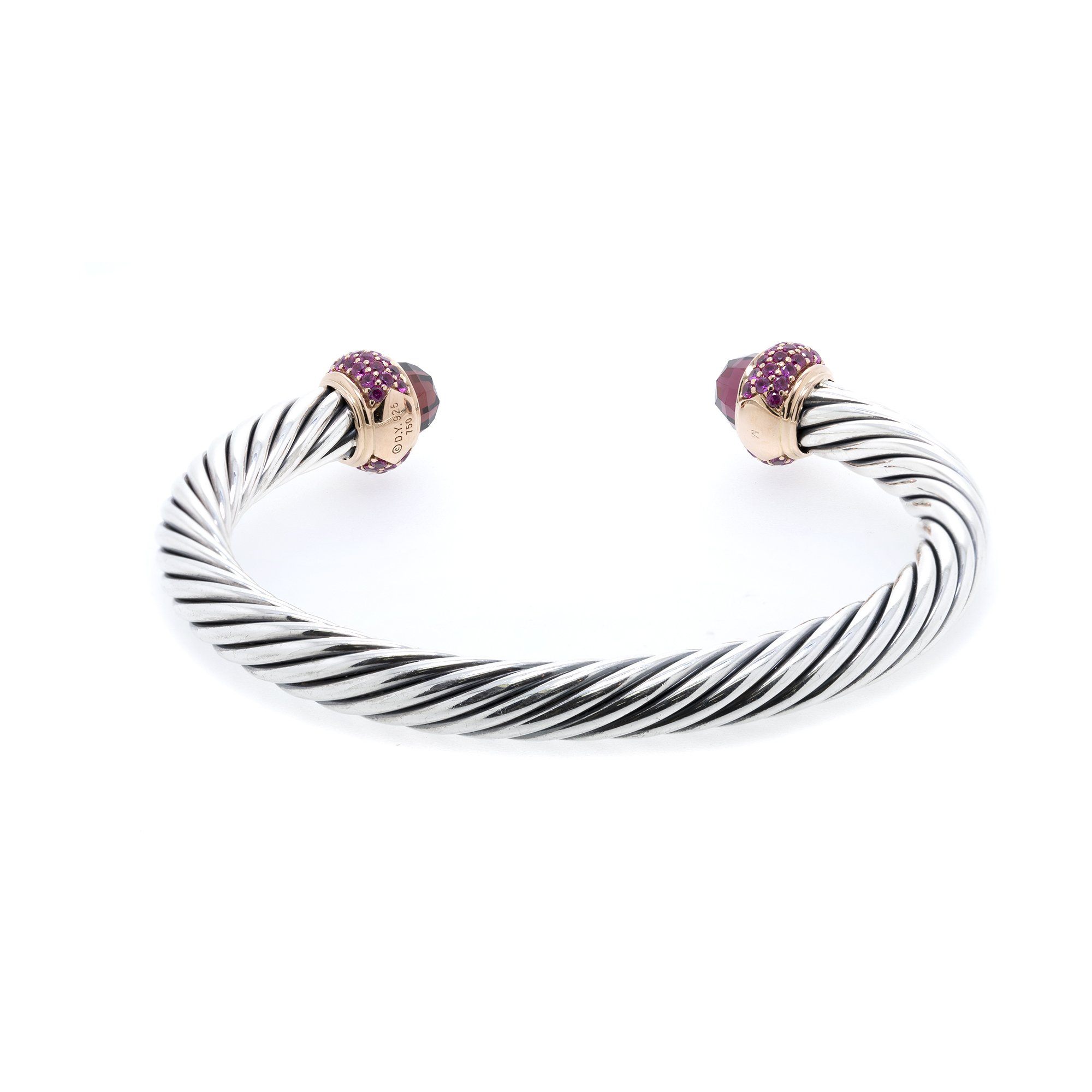David Yurman Rhodolite & Pink Sapphire Cable Candy Bracelet
