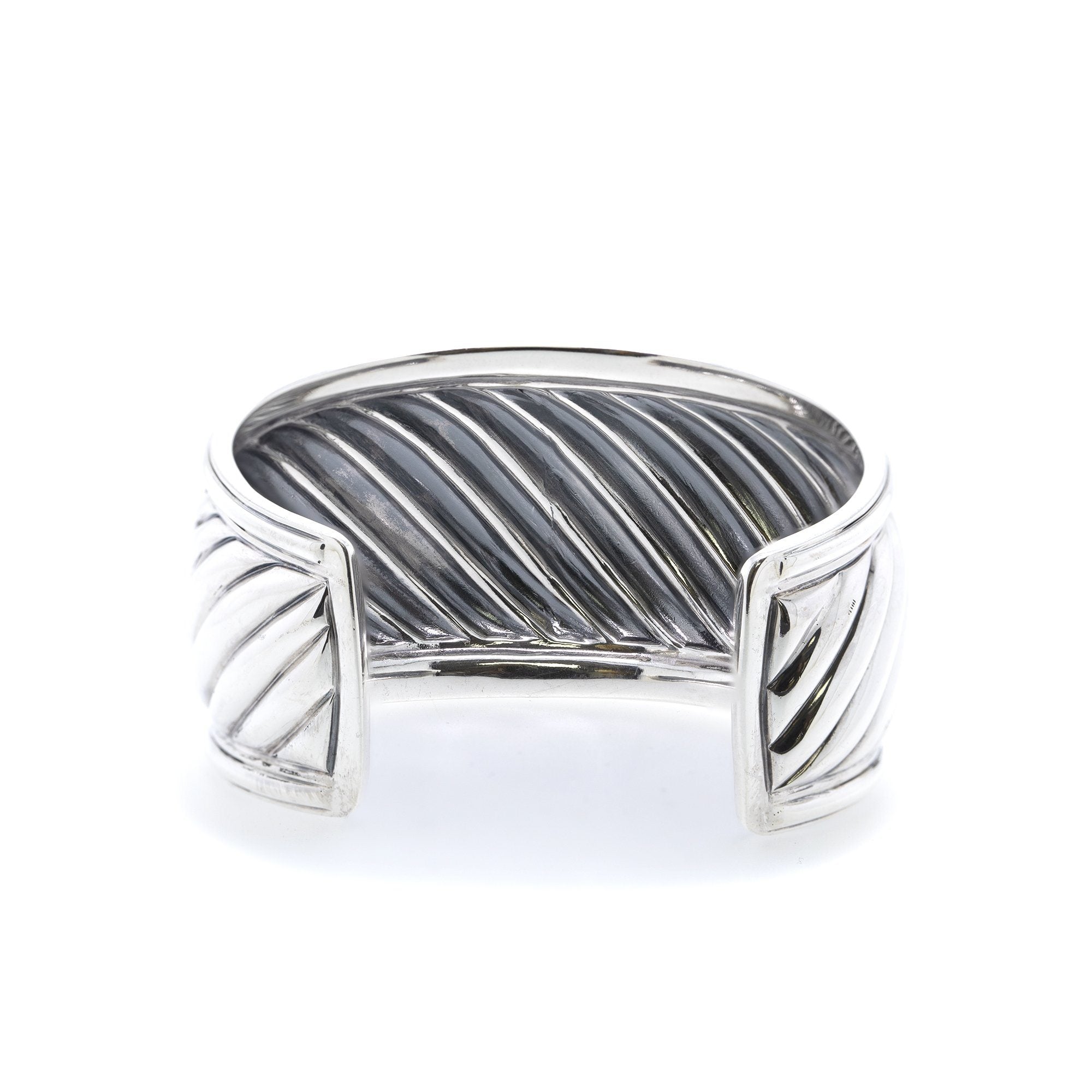 David Yurman Sculpted Cable Wide Cuff Bracelet with Diamonds