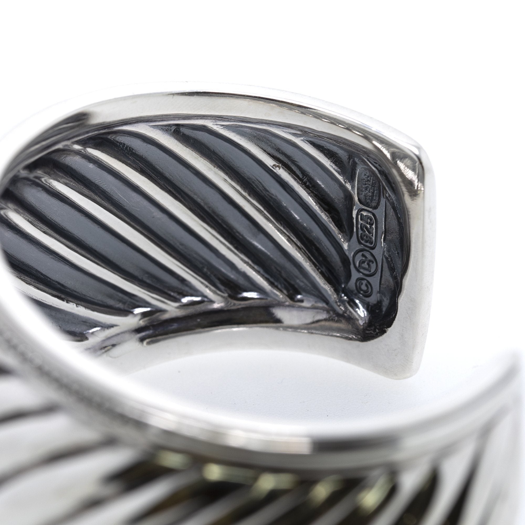 David Yurman Sculpted Cable Wide Cuff Bracelet with Diamonds