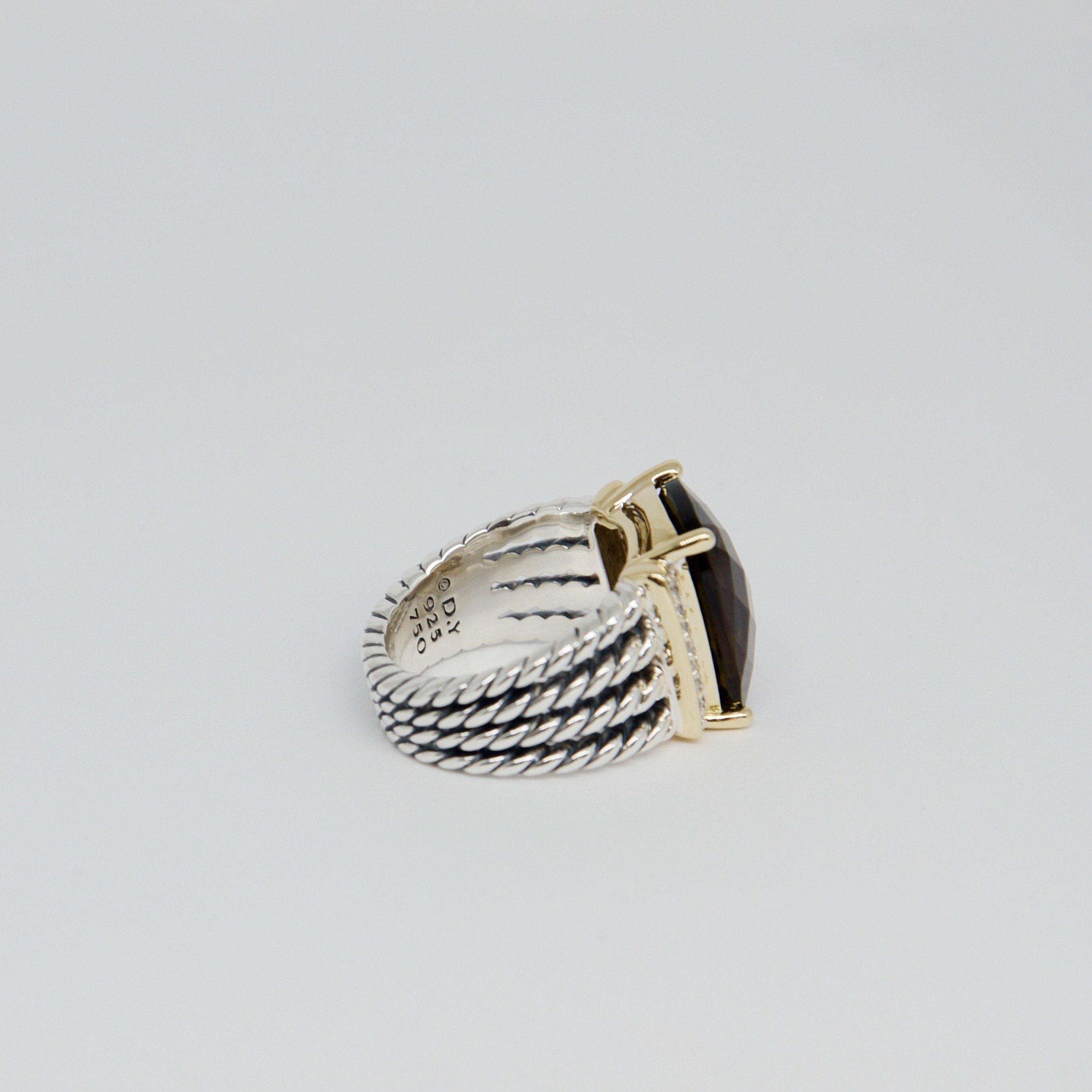 David Yurman Smoky Quartz and Diamond Wheaton Ring