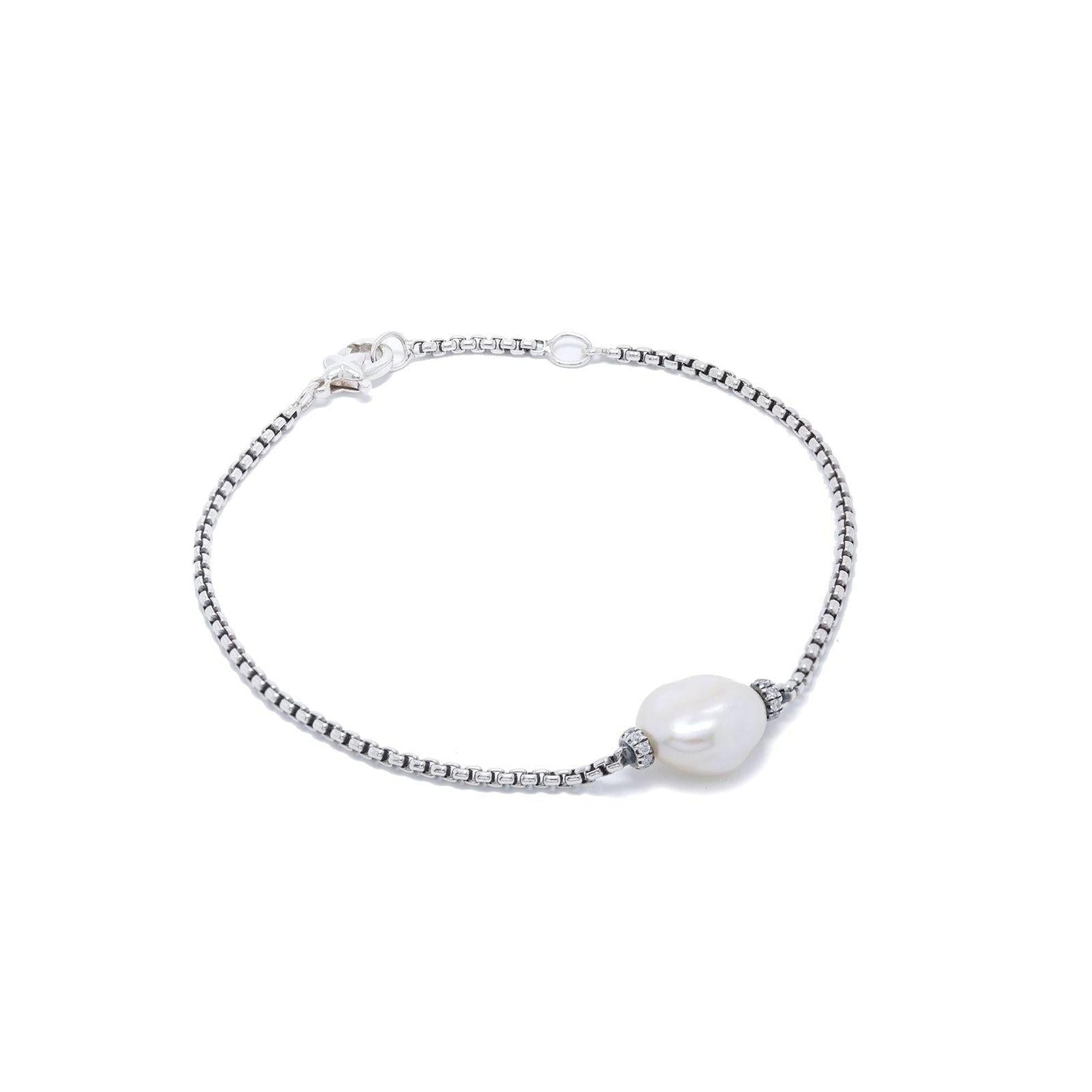David Yurman Solari Station Bracelet with Pearl and Diamonds