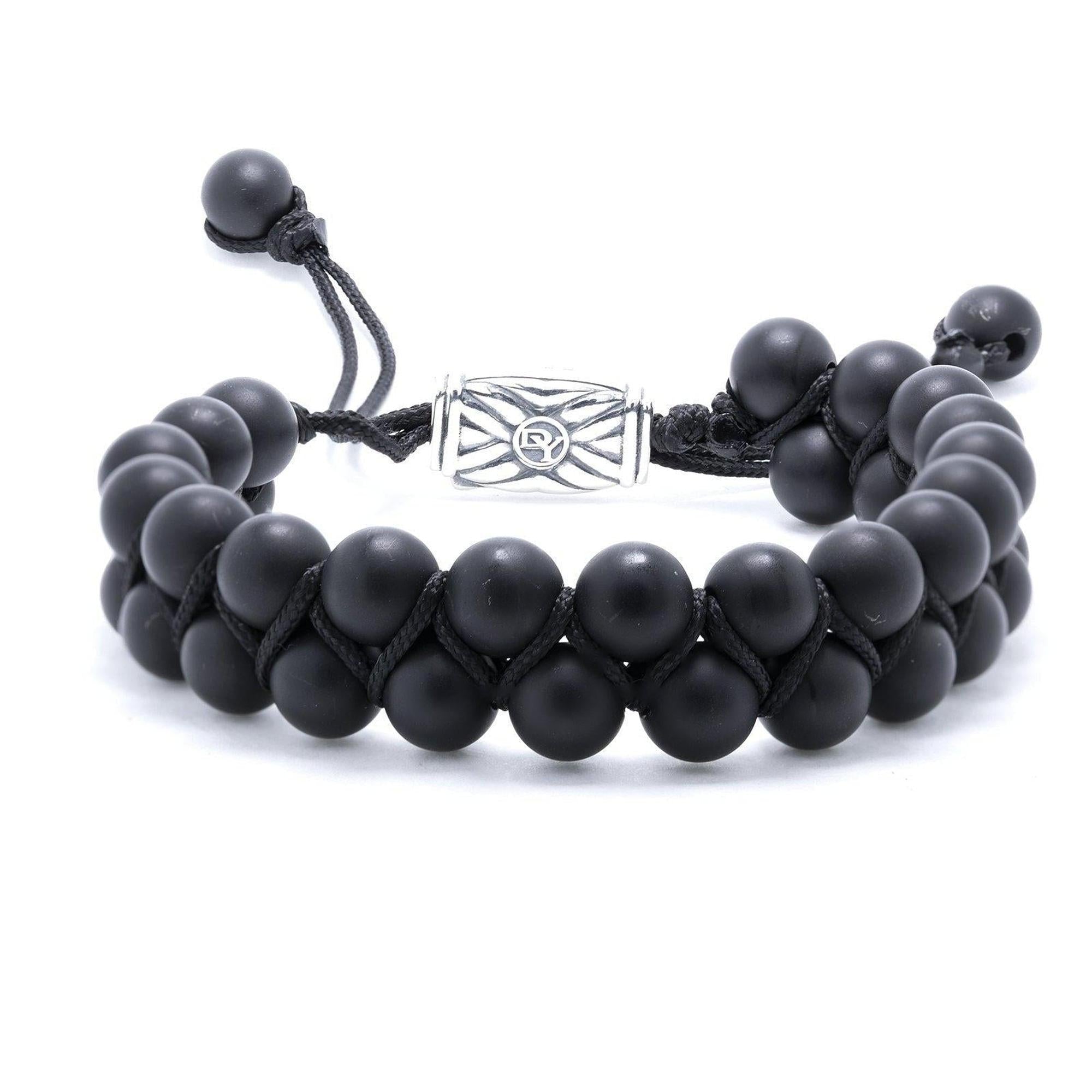 David Yurman Spiritual Two-Row Black Onyx Bead Bracelet