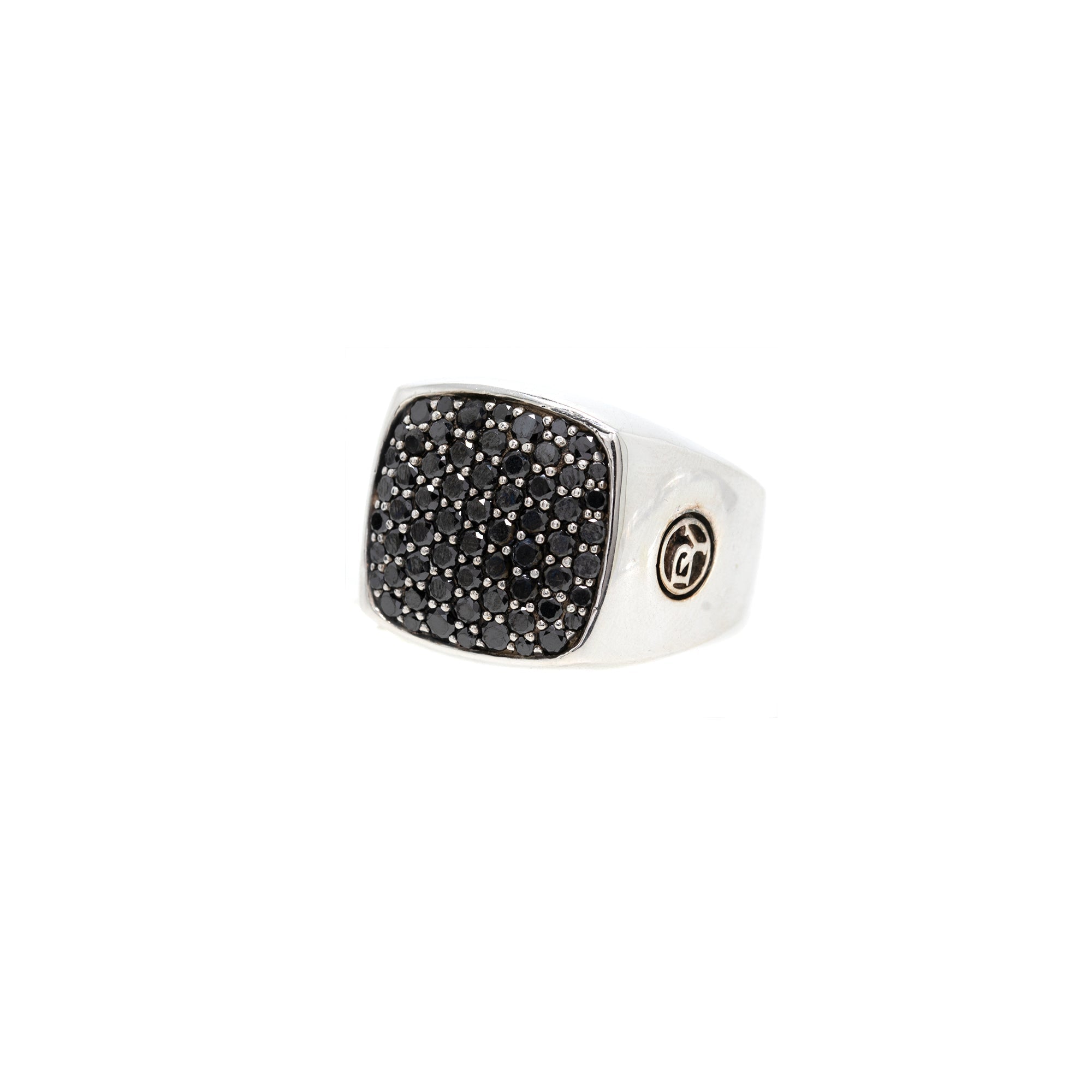 David Yurman Streamline Signet Ring with Pave Black Diamonds