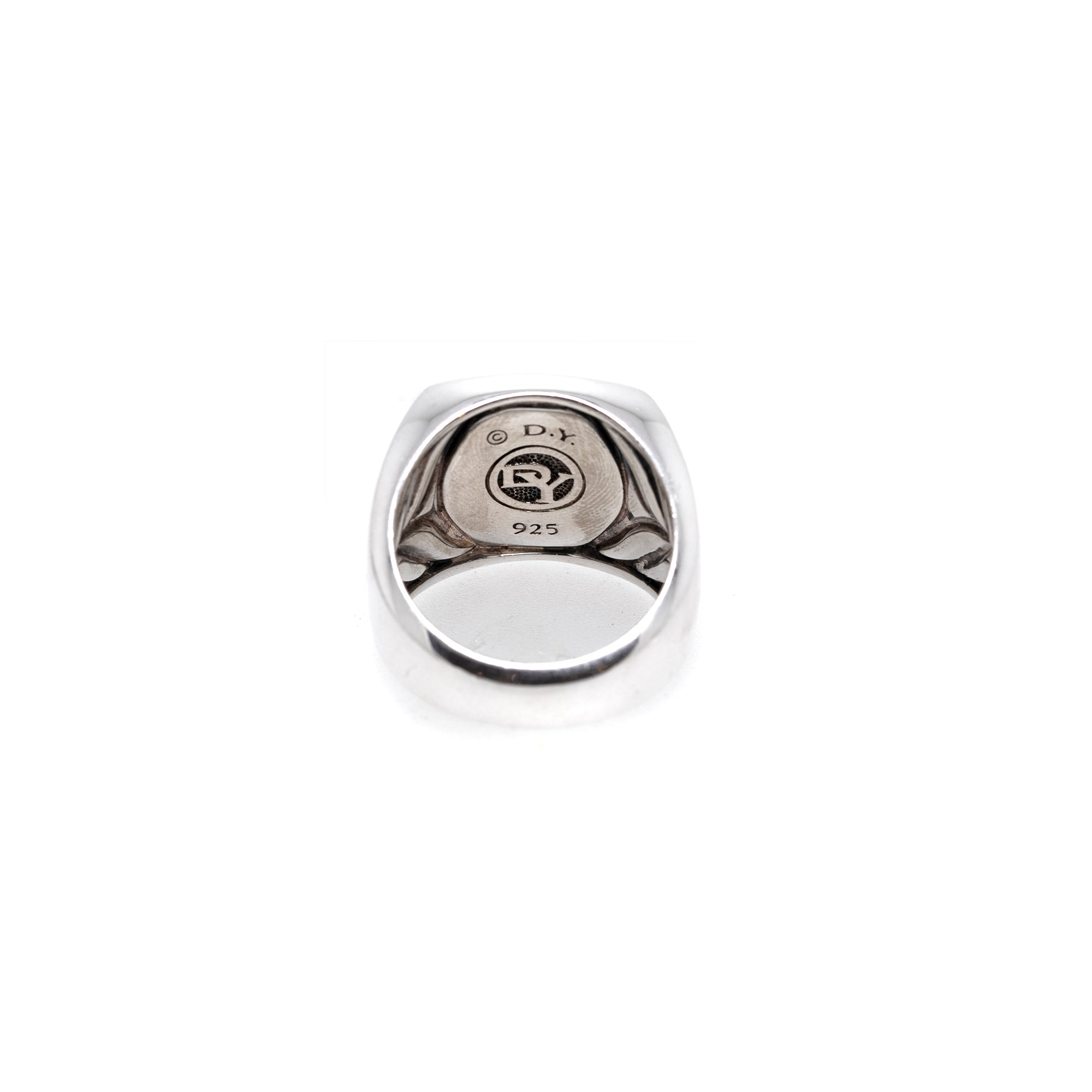 David Yurman Streamline Signet Ring with Pave Black Diamonds
