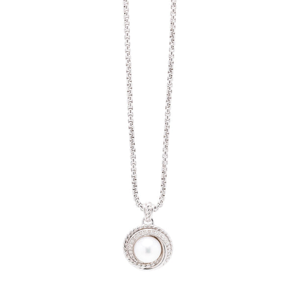 Crossover Pendant Necklace in Sterling Silver with 18K Yellow Gold, 14.5mm  | David Yurman