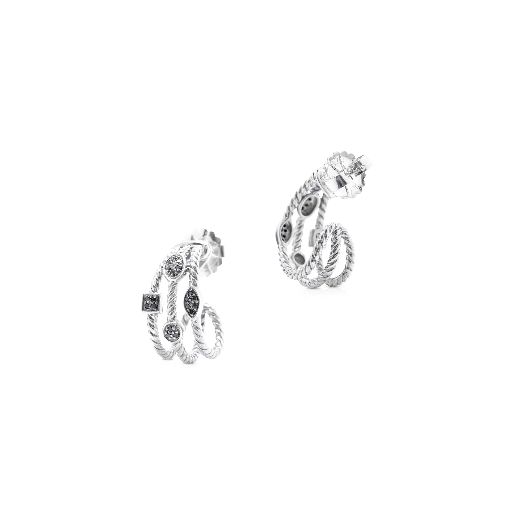 David Yurman Three-Row Confetti Earrings