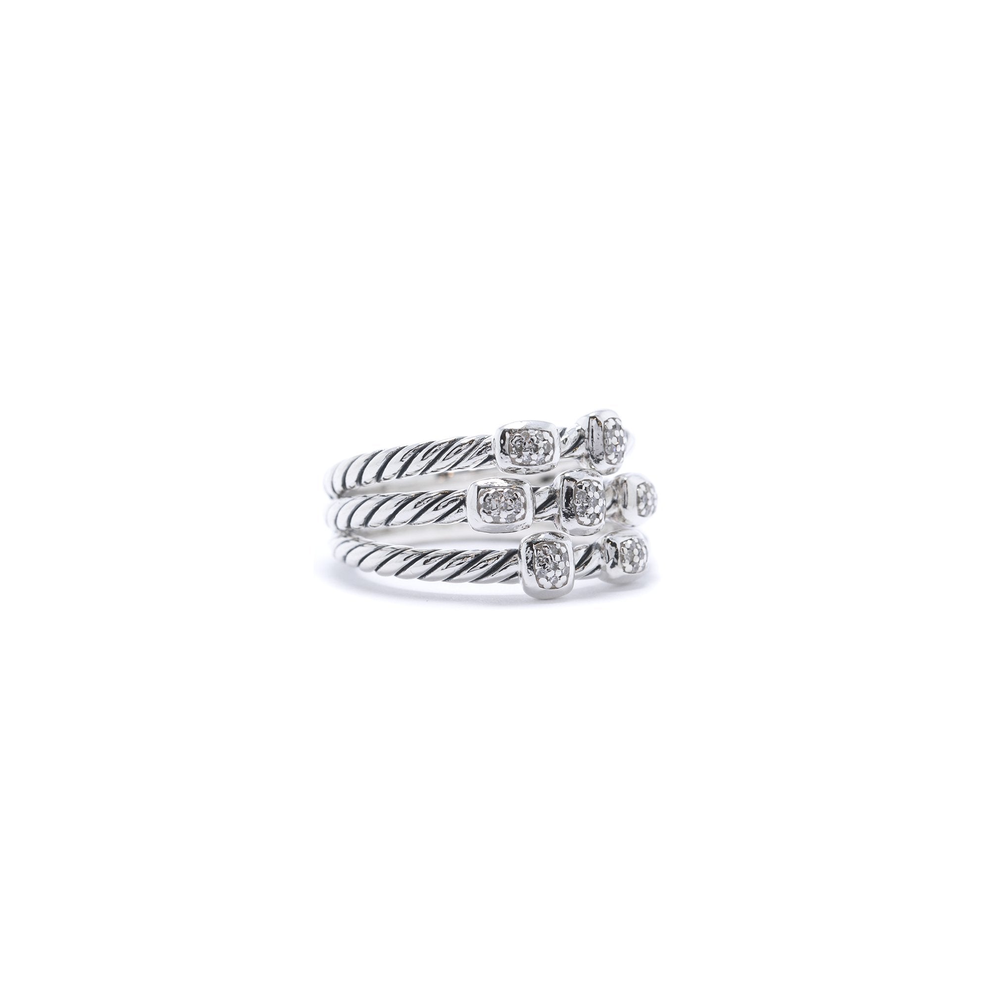 David Yurman Three-Row Confetti Ring with Diamonds